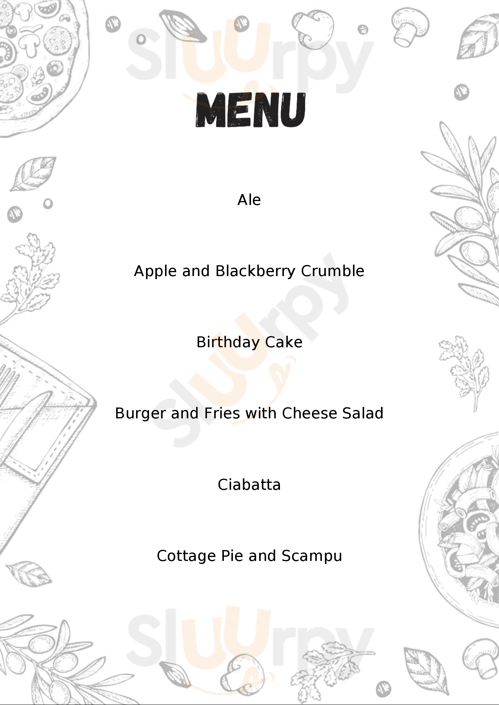 The Railway Inn Pub And Bed & Breakfast Docking Menu - 1