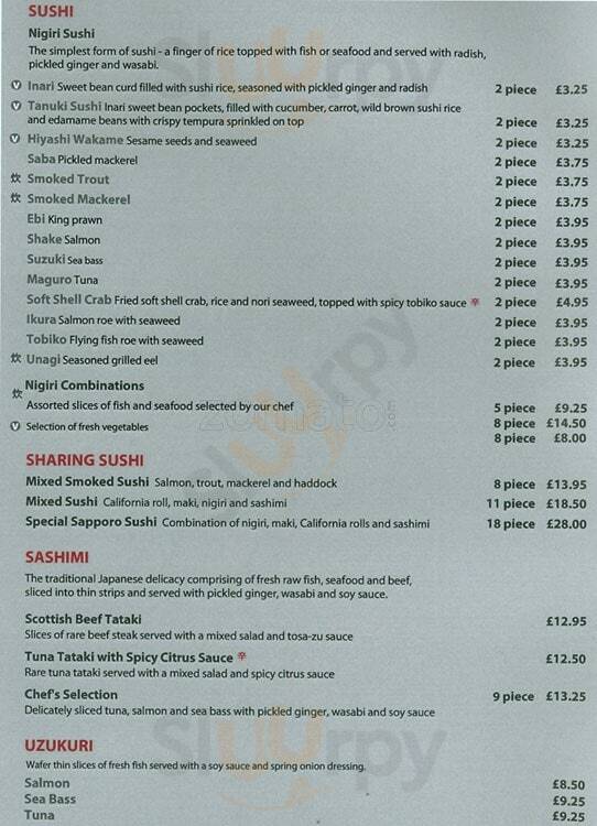 Sapporo Teppanyaki - Manchester Manchester Menu - 1