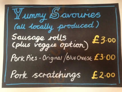 The Watchmakers Arms menu
