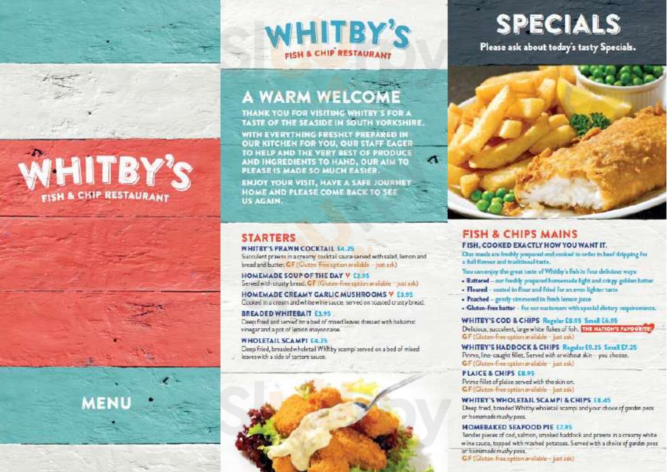 Whitby's Fish And Chip Restaurant Rotherham Menu - 1