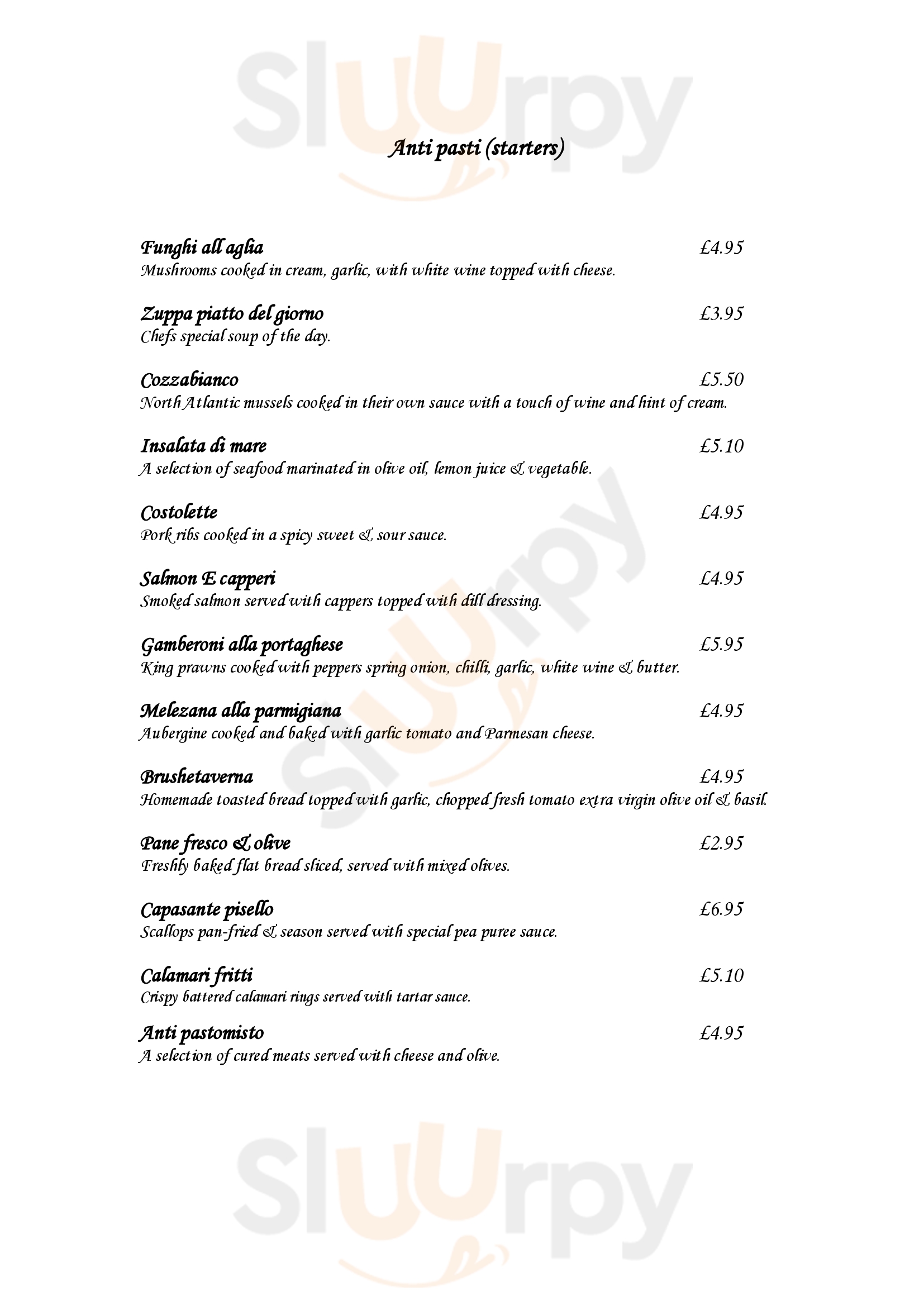 Colosseo Restaurant Doncaster Menu - 1