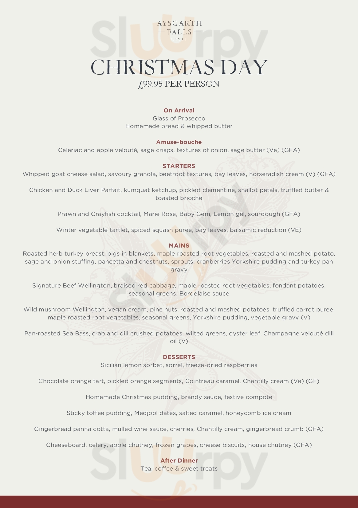 Aysgarth Falls Hotel Restaurant Aysgarth Menu - 1