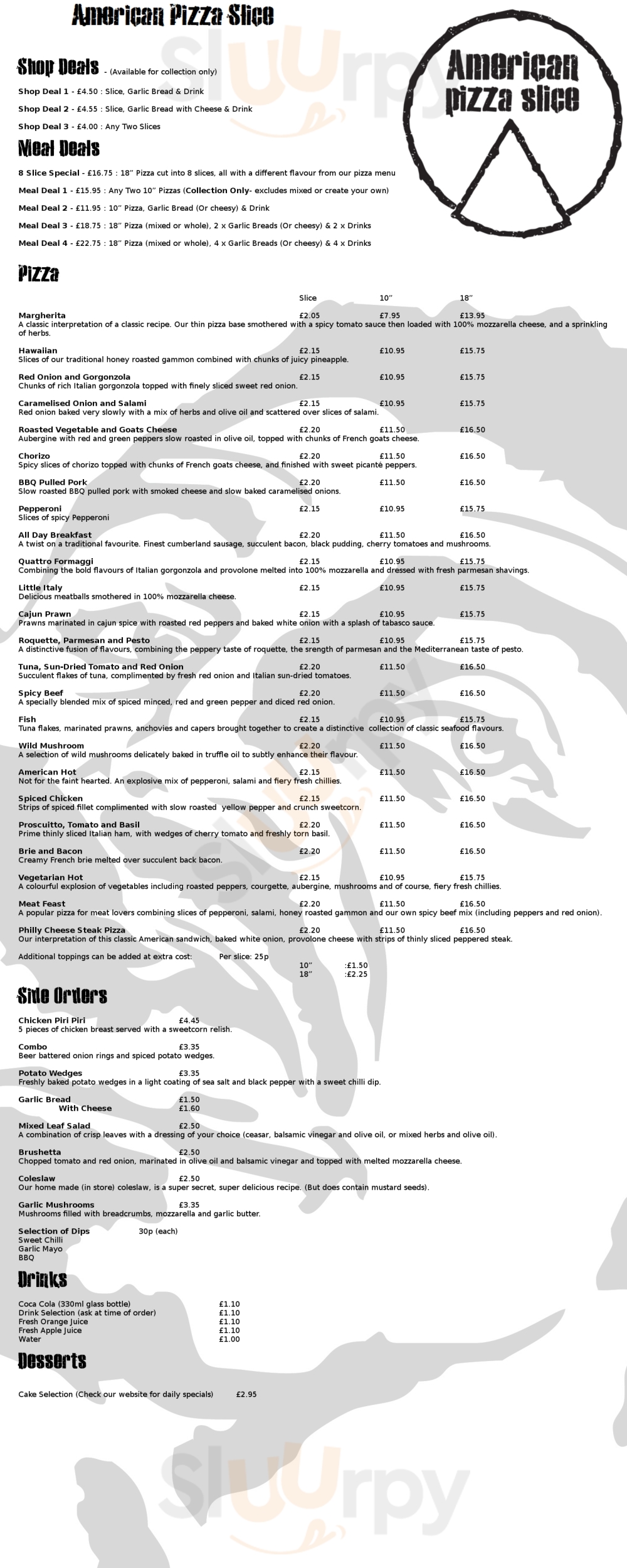 Main Menu - American Pizza Slice - Whitechapel