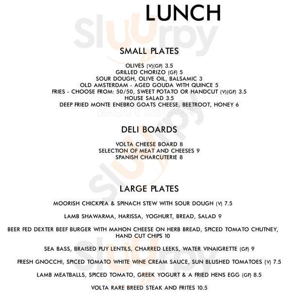 Volta Manchester Menu - 1