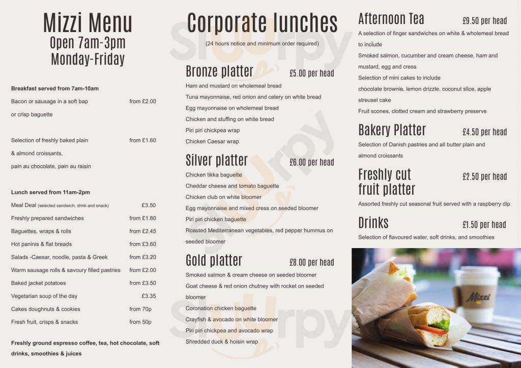 Mizzi Cardiff Menu - 1