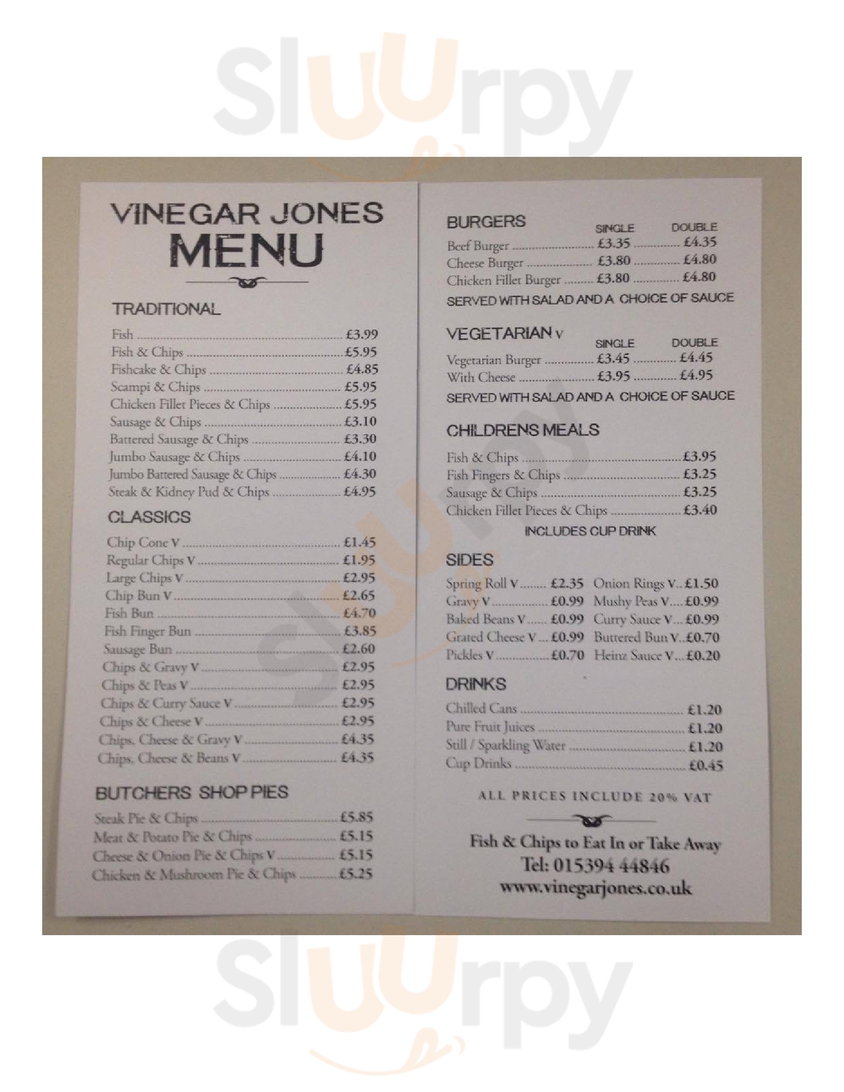 Vinegar Jones Bowness-on-Windermere Menu - 1