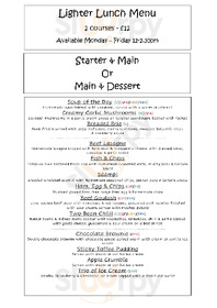 Bower House Inn menu