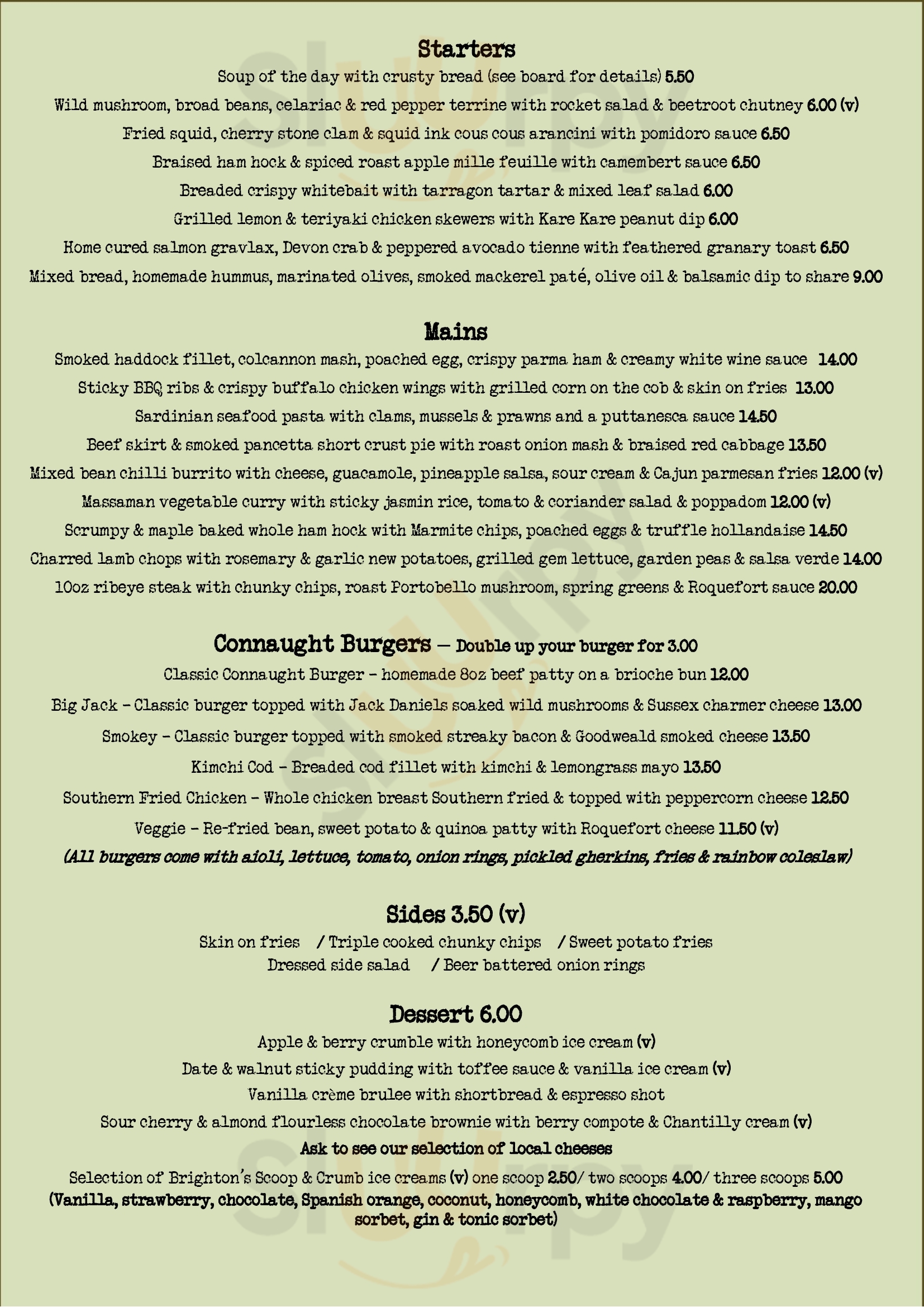 The Connaught Hove Menu - 1