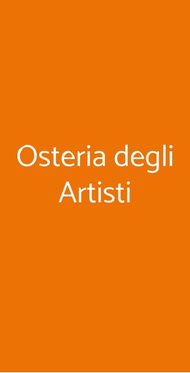 Osteria Degli Artisti, Torino