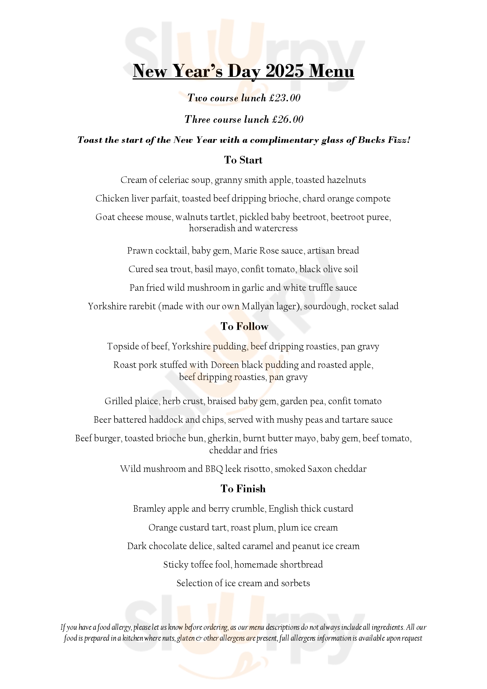 Mallyan Spout Hotel Restaurant Goathland Menu - 1