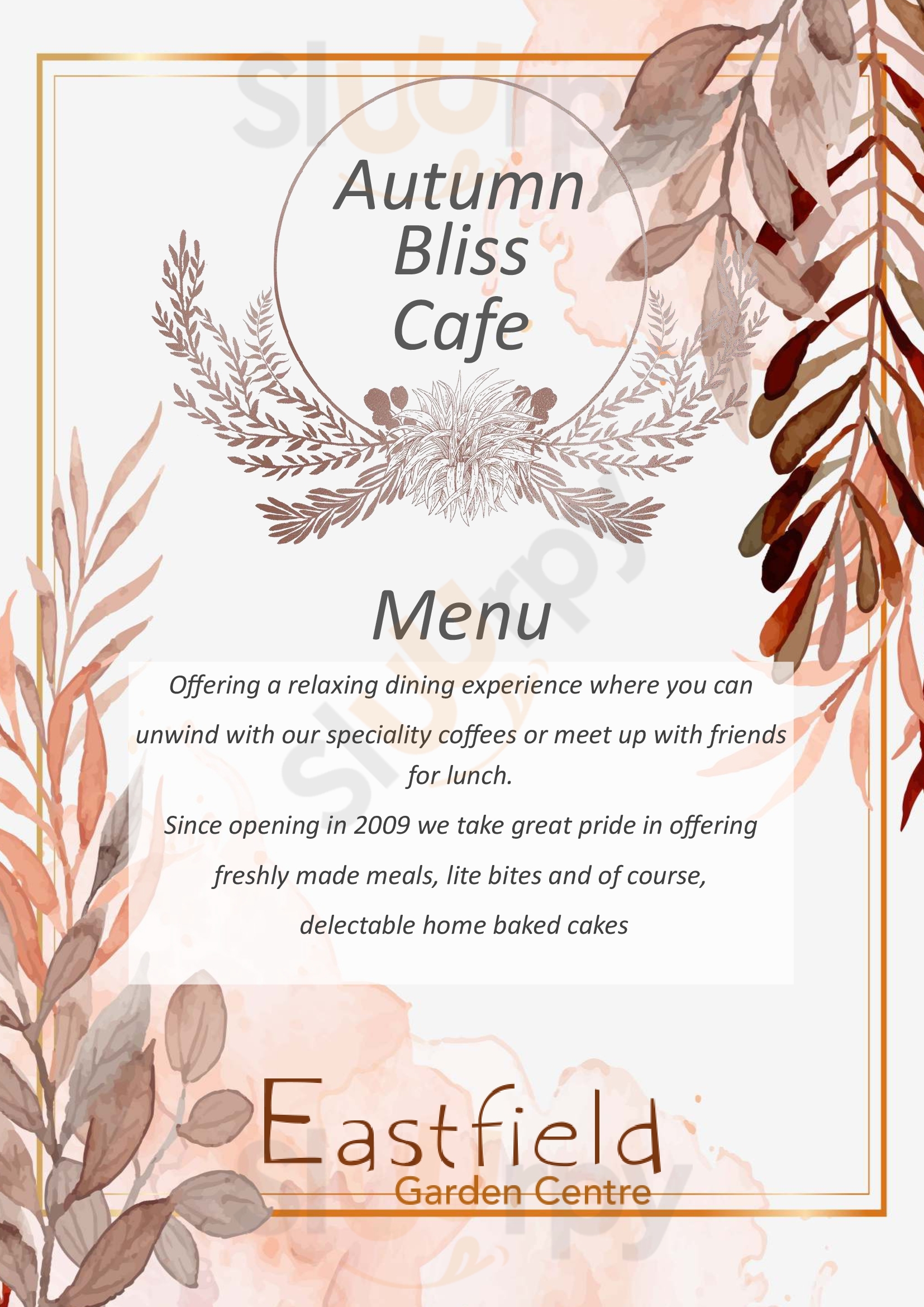 Eastfield Garden Centre Autumn Bliss Cafe Bar Bridlington Menu - 1