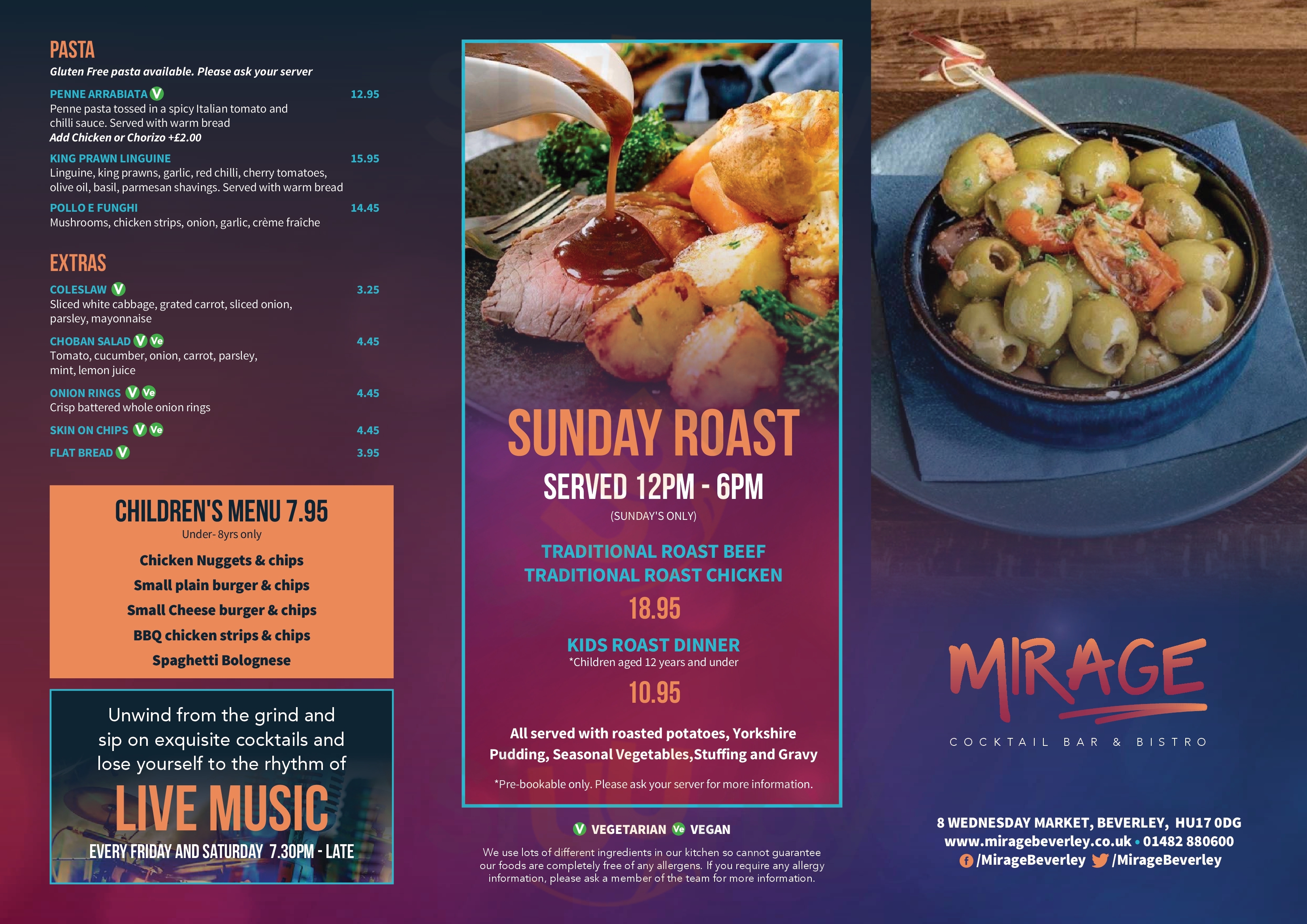 Main Menu - The Cockpit Cafe