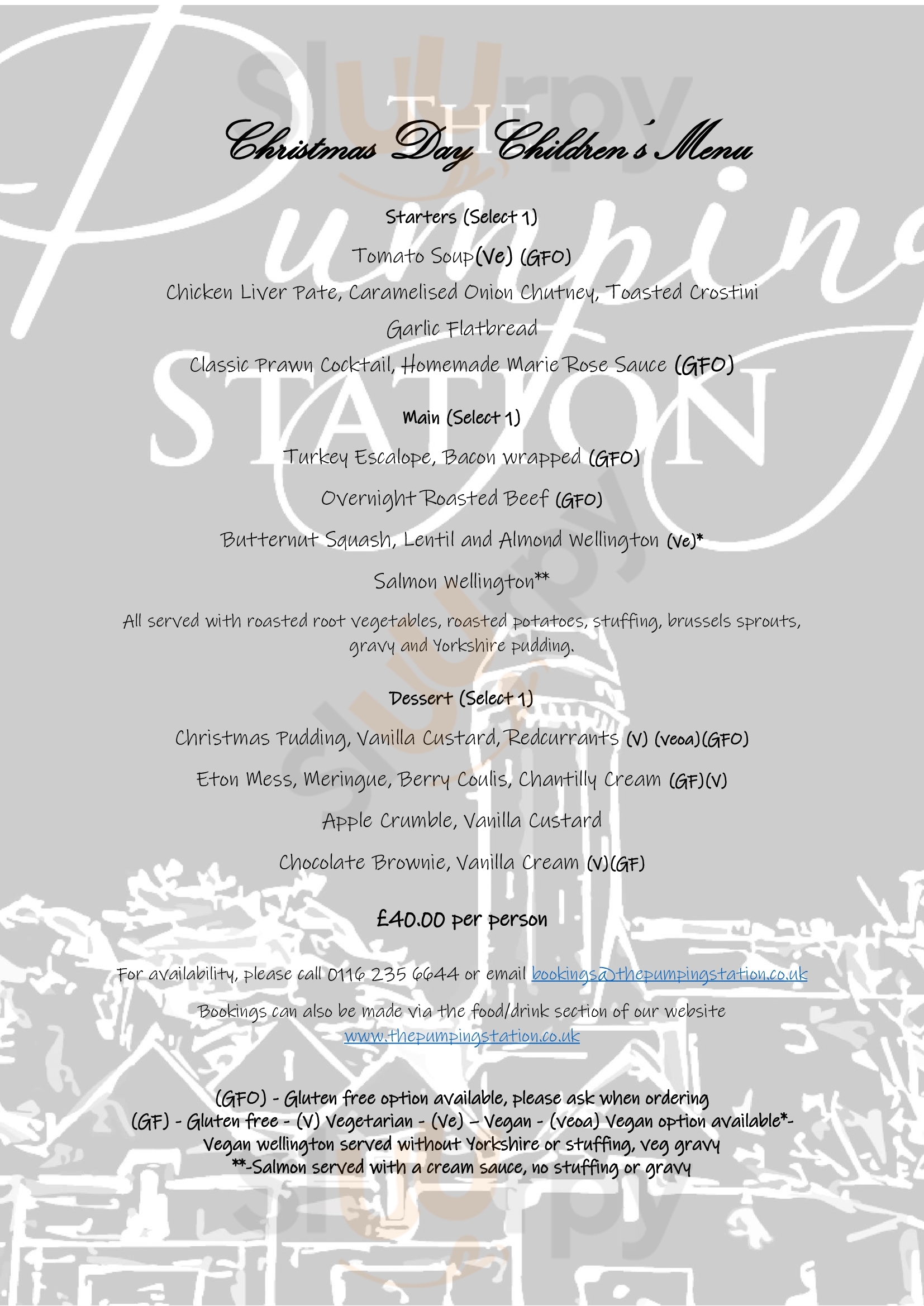 Main Menu - The Pumping Station
