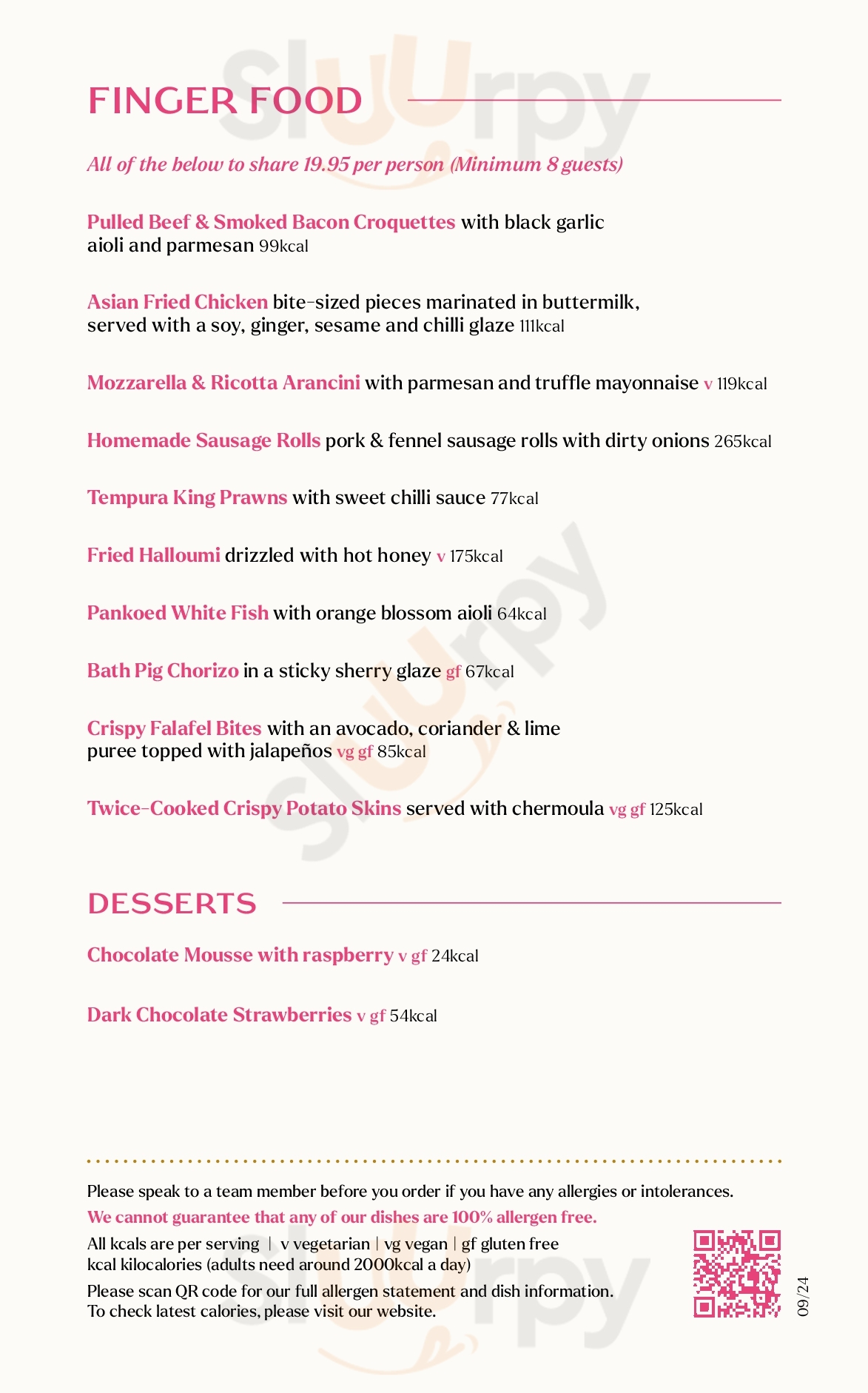 Main Menu - The Cosy Cafe