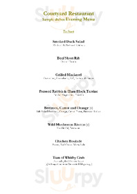 Courtyard Restaurant At Ox Pasture Hall Hotel menu