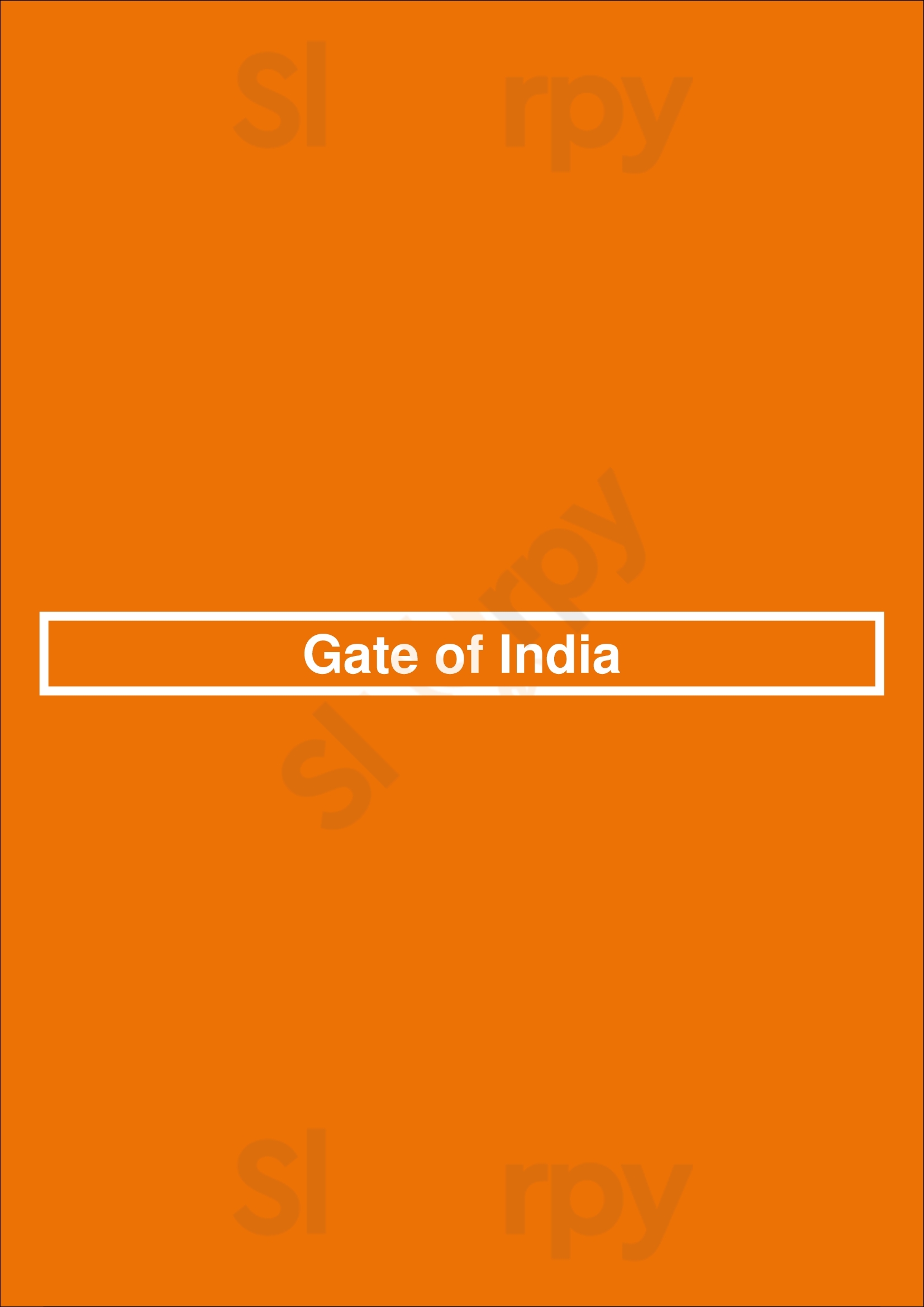 Gate Of India Waterloo Menu - 1