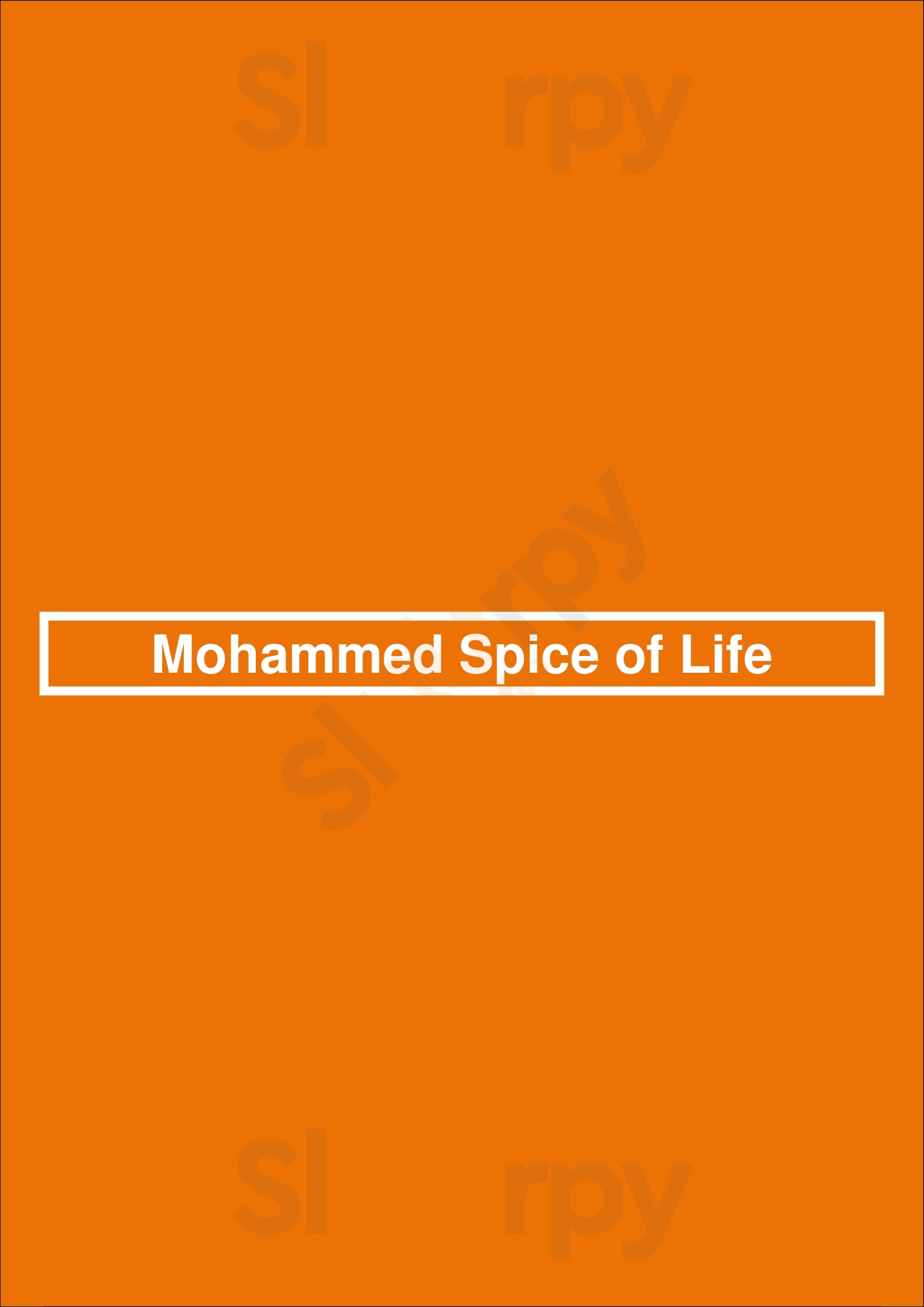 Mohammed Spice Of Life Brighton Menu - 1