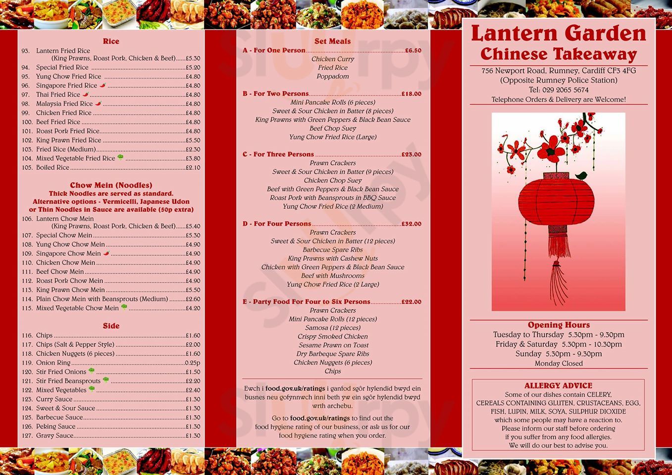 Lantern Garden Men Cardiff Main Menu Sluurpy
