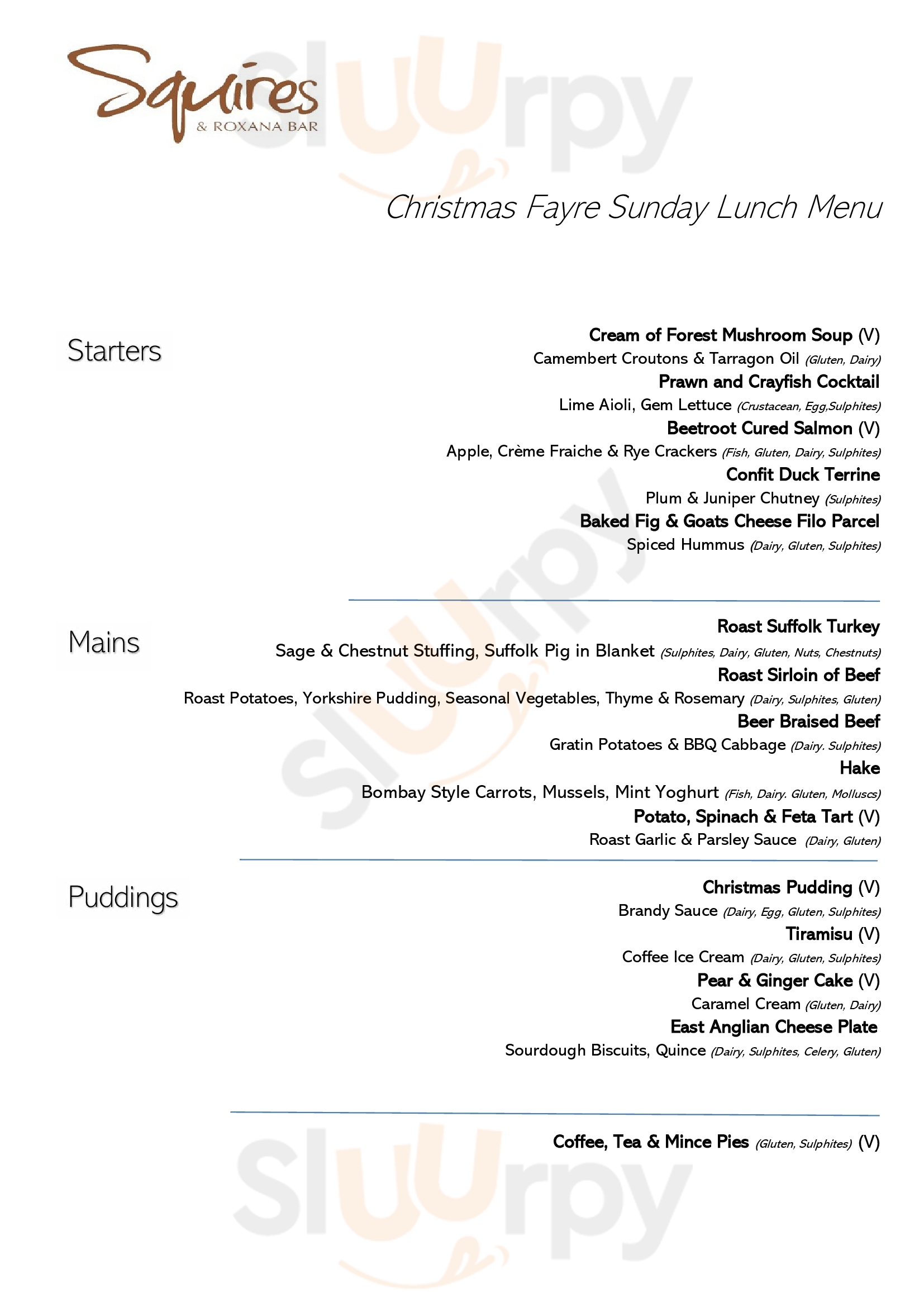 Main Menu - Afternoon Tea At Bedford Lodge Hotel