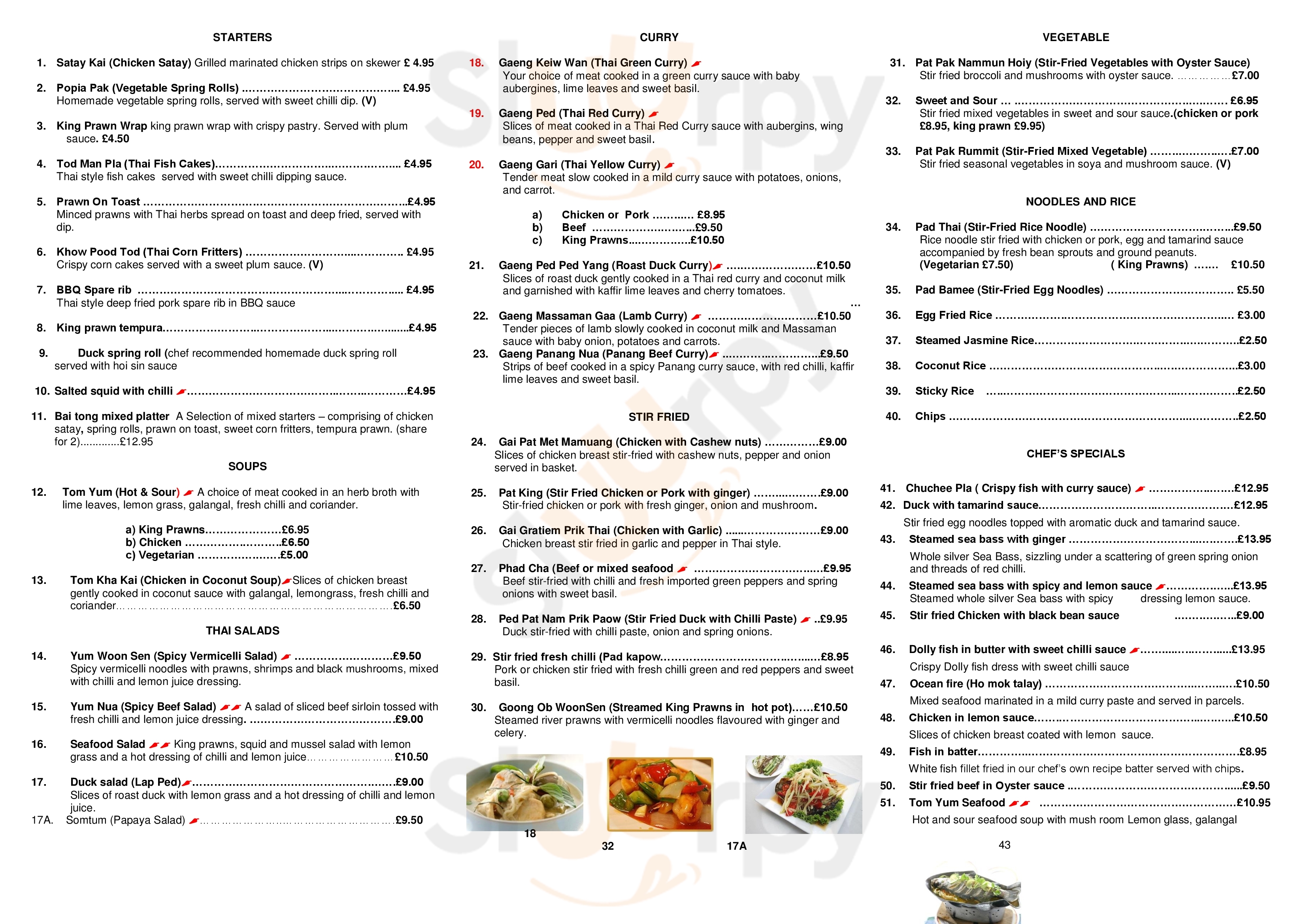 Baitong Thai Cuisine Bury St Edmunds Menu - 1