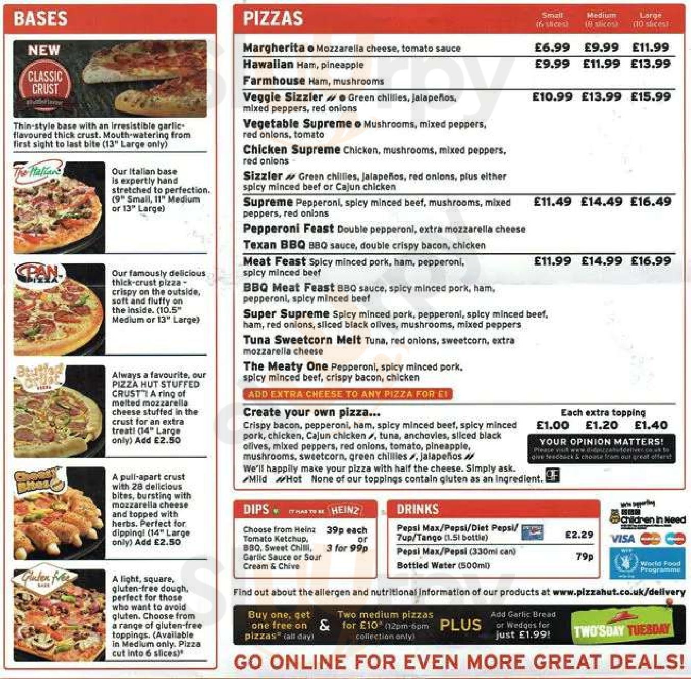 Pizza Hut Southampton Menu - 1