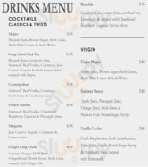The King's Head menu