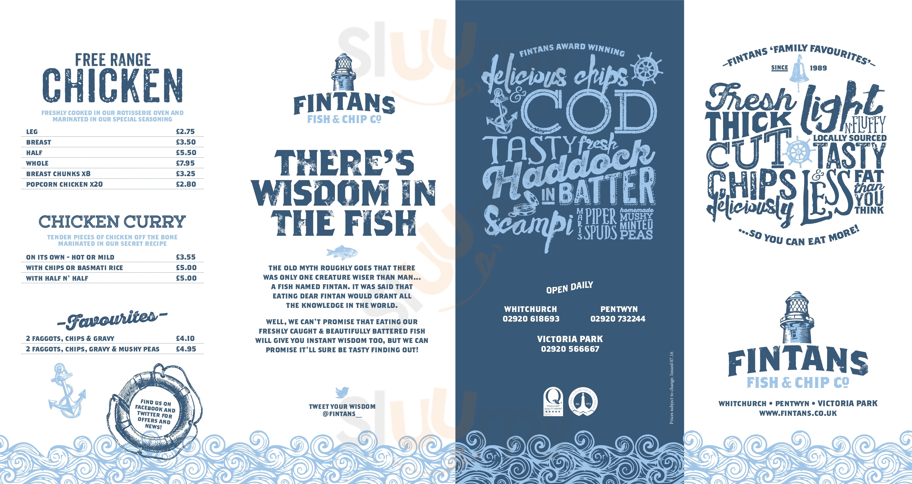 Fintan's Fish & Chip Co. Cardiff Menu - 1