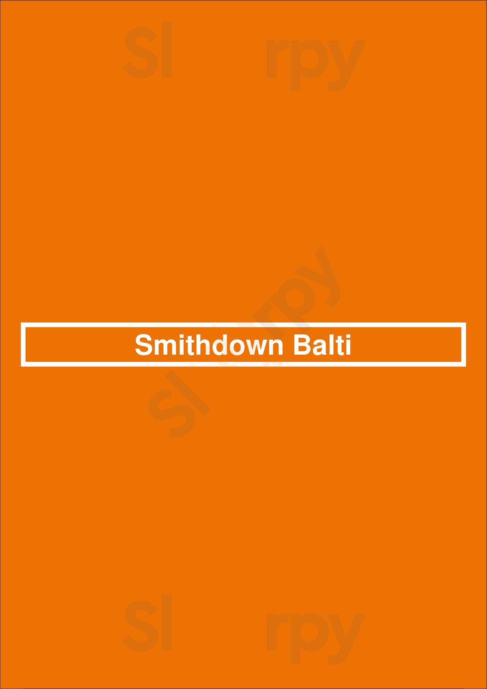 Smithdown Balti Liverpool Menu - 1
