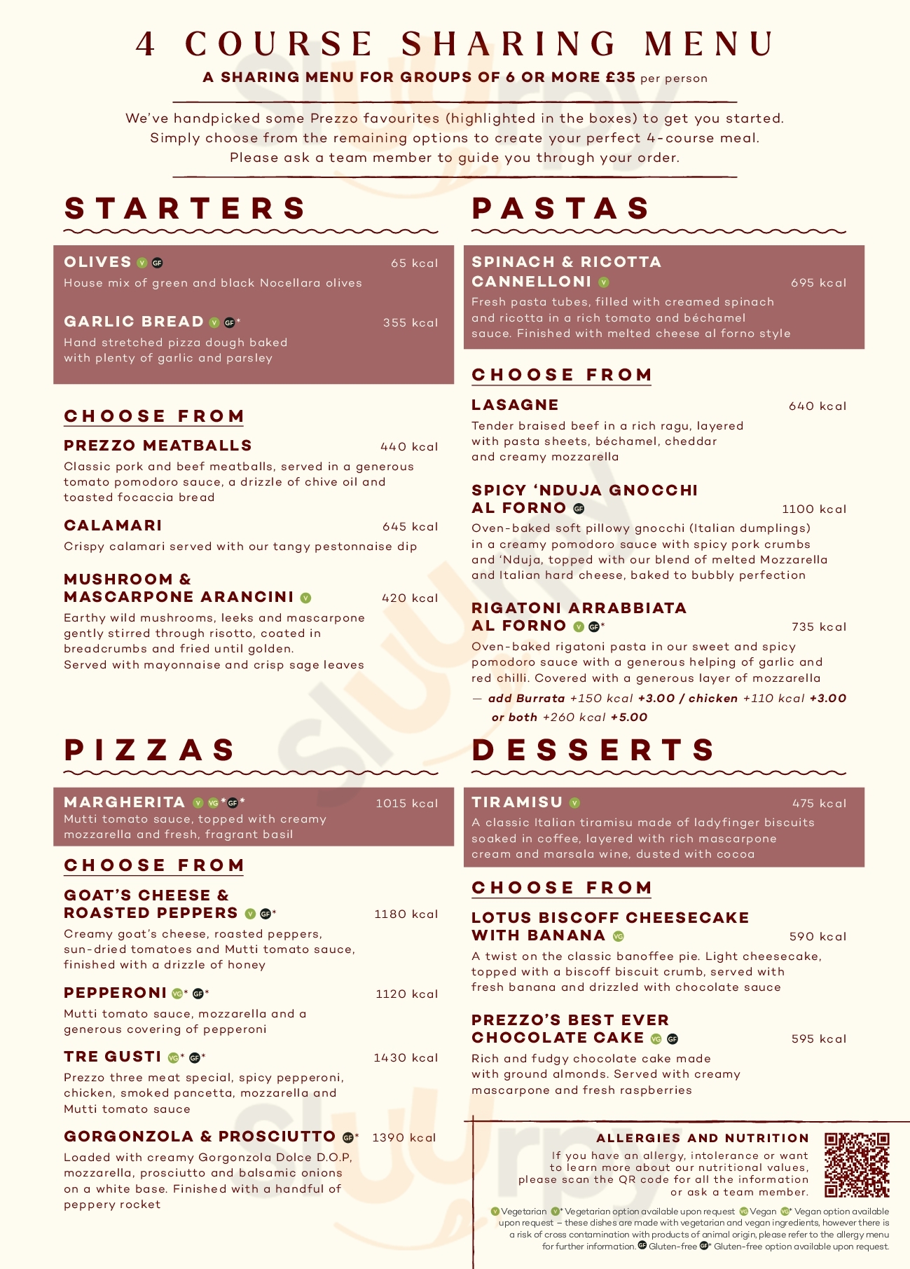Prezzo Dereham Dereham Menu - 1