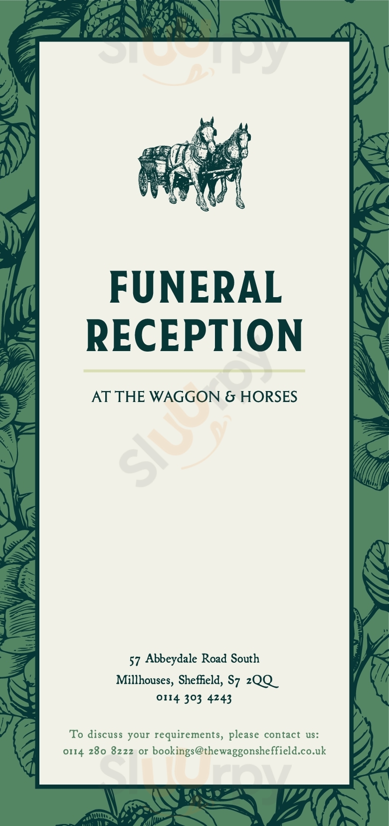 The Waggon & Horses Sheffield Menu - 1