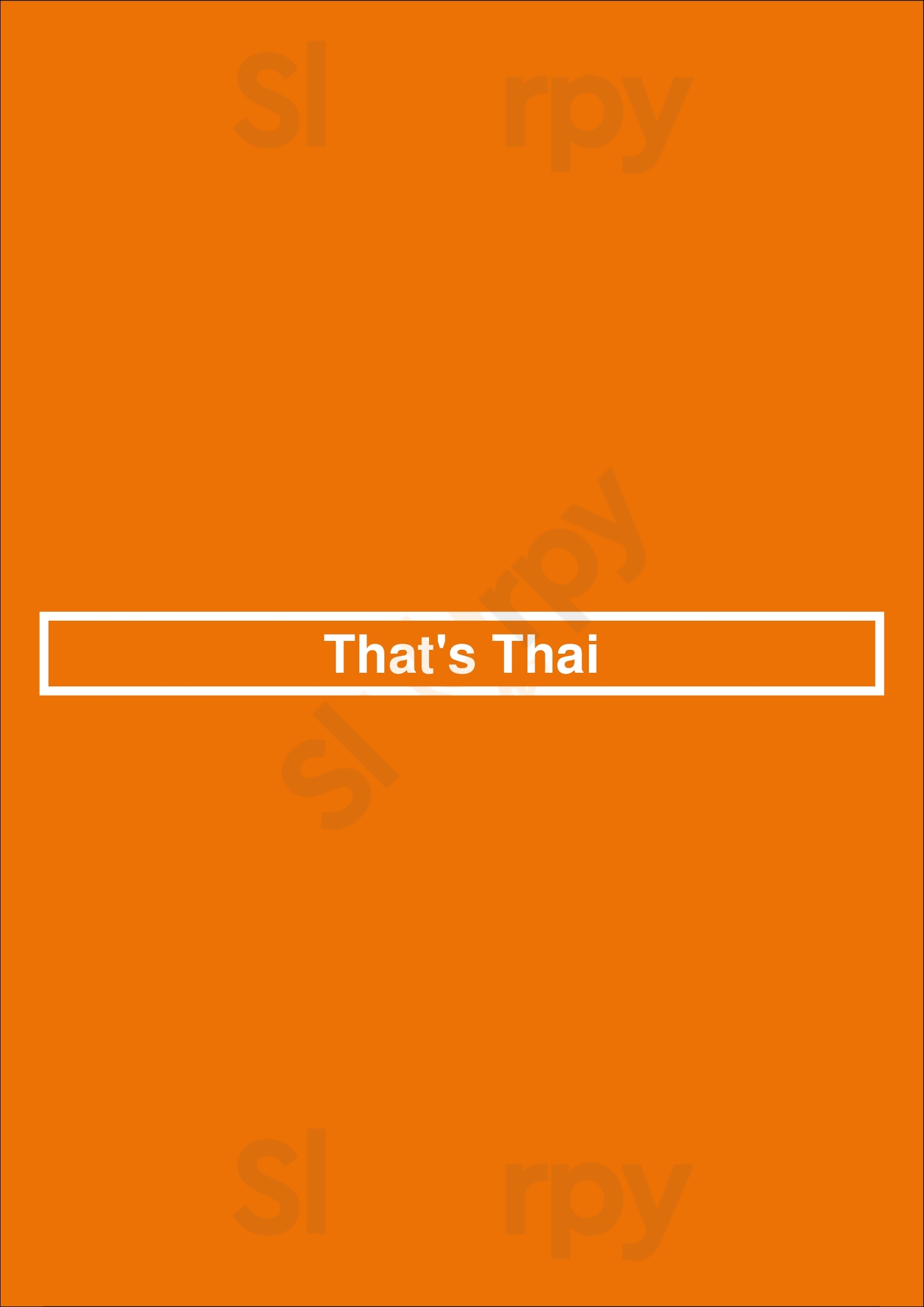 That's Thai Manchester Menu - 1