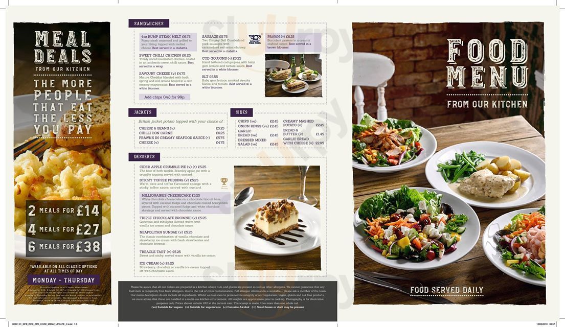 The Lord Reresby Rotherham Menu - 1