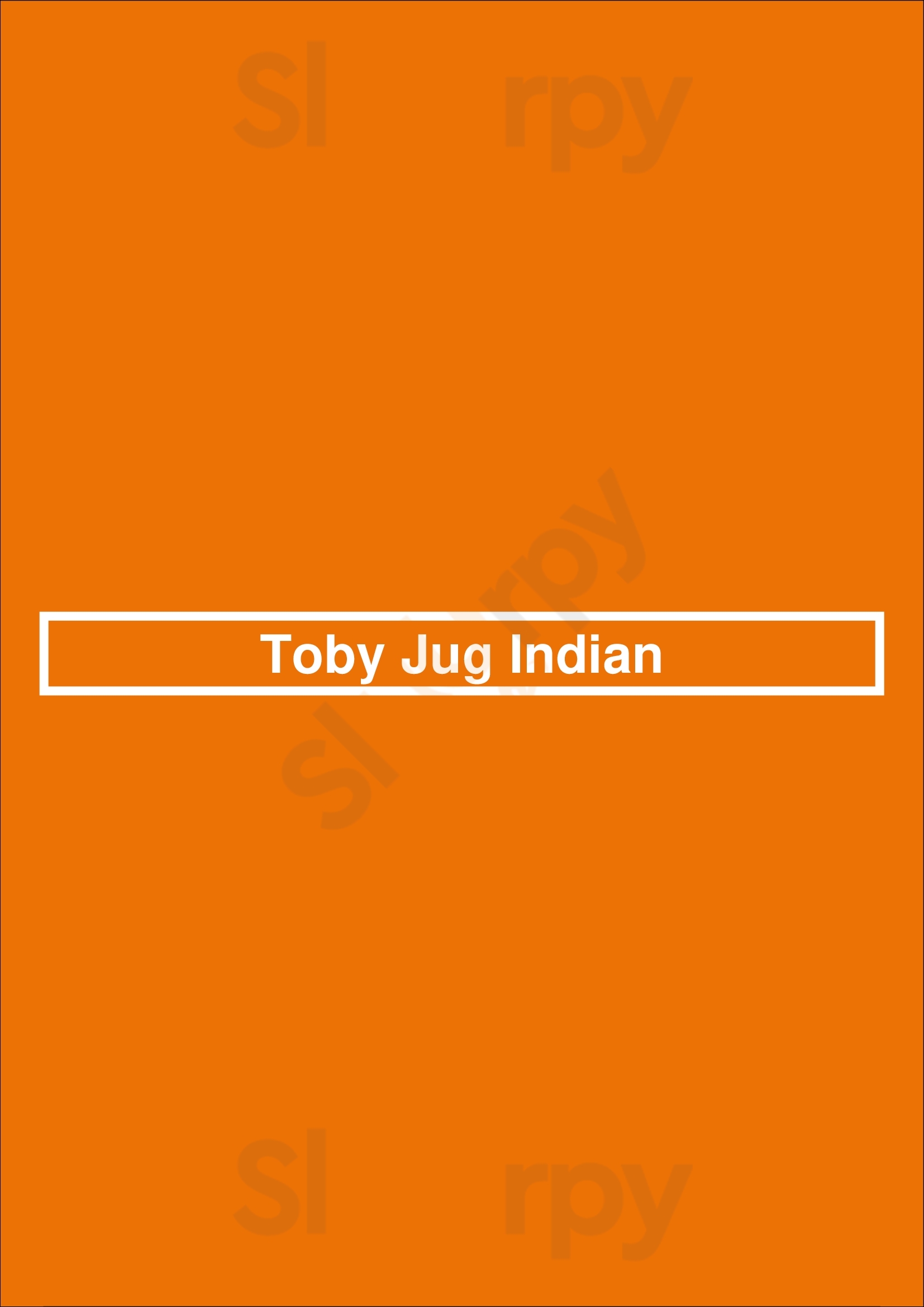 Toby Jug Indian Birmingham Menu - 1