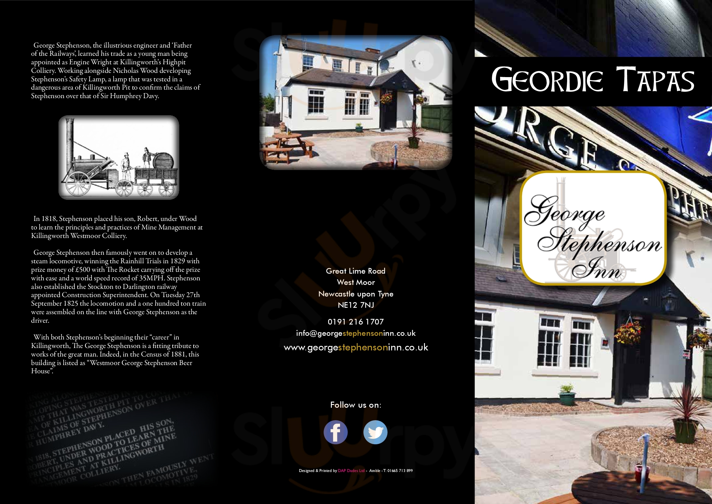 The George Stephenson Inn Newcastle upon Tyne Menu - 1