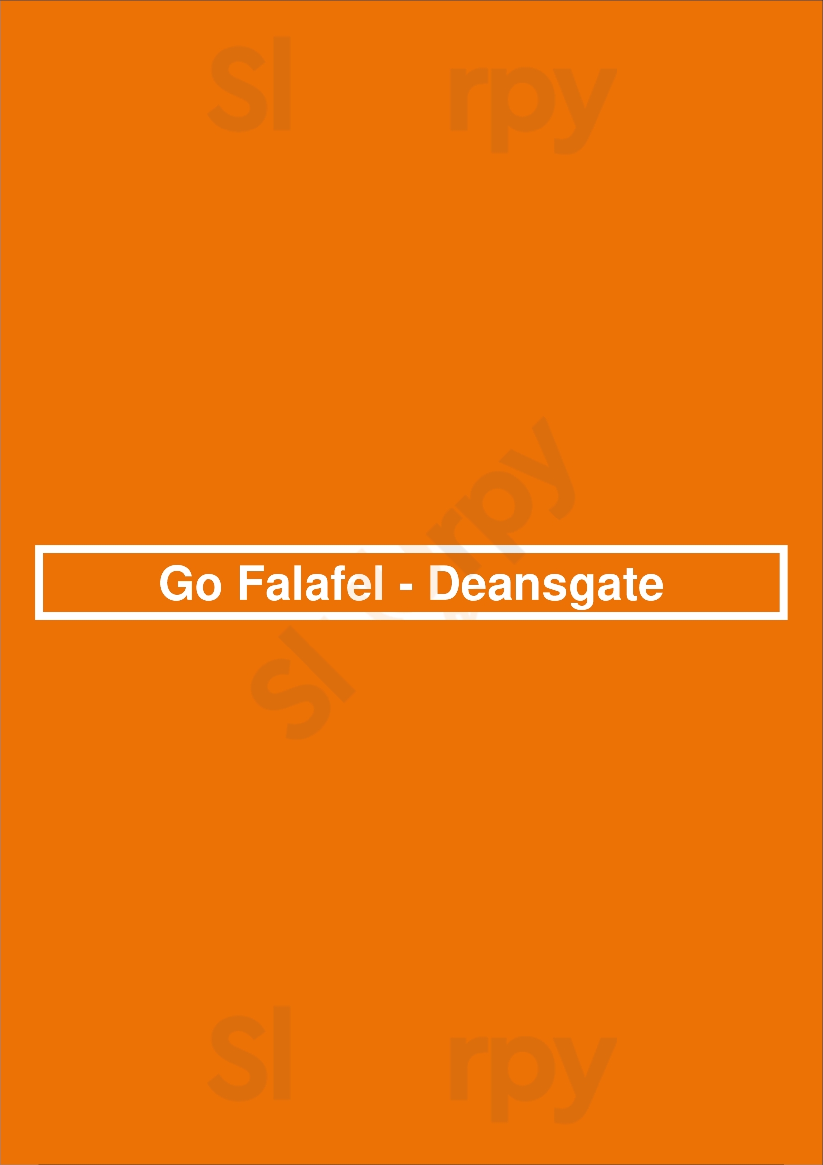 Go Falafel - Deansgate Manchester Menu - 1