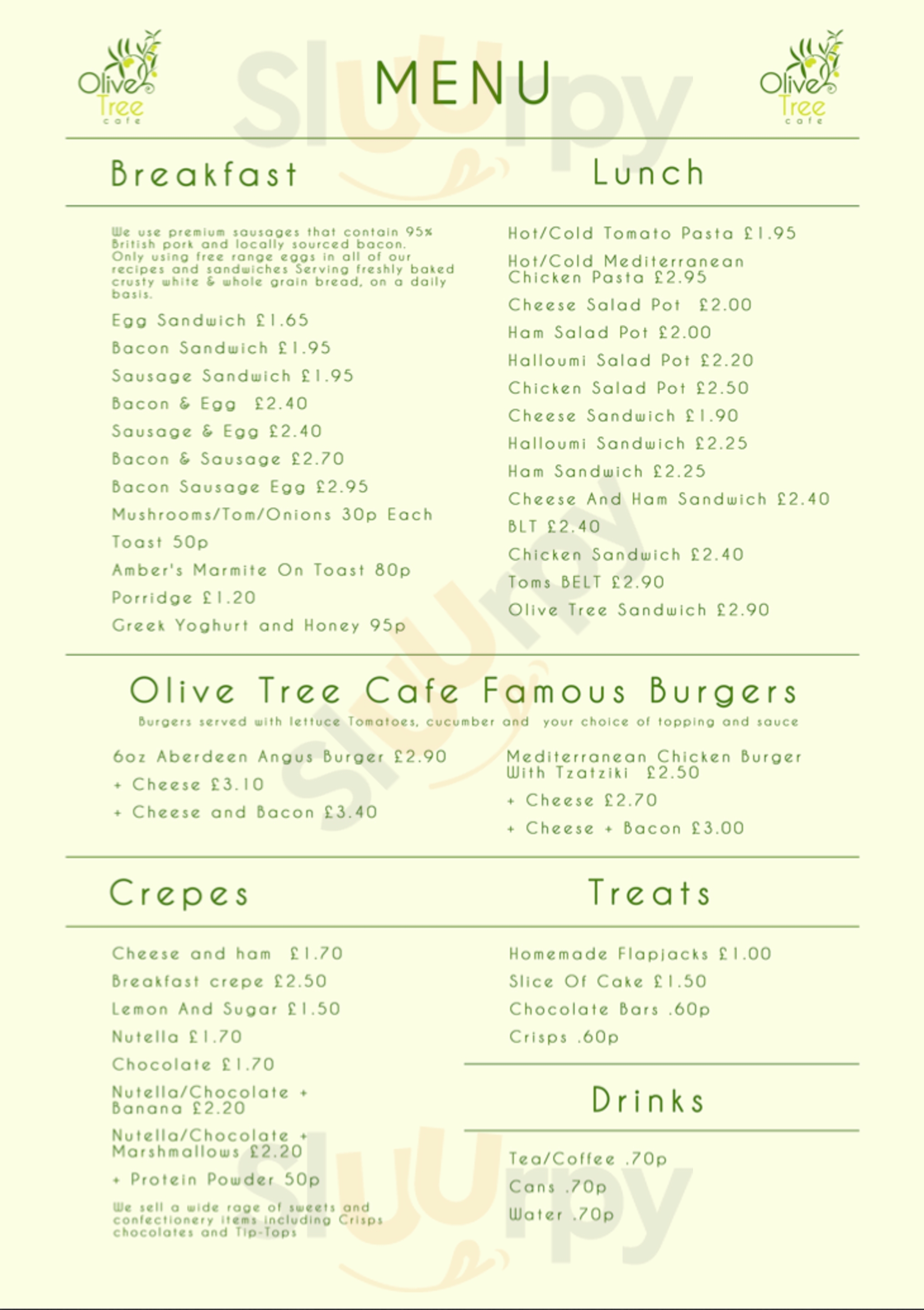 The Olive Tree Cafe Birmingham Menu - 1