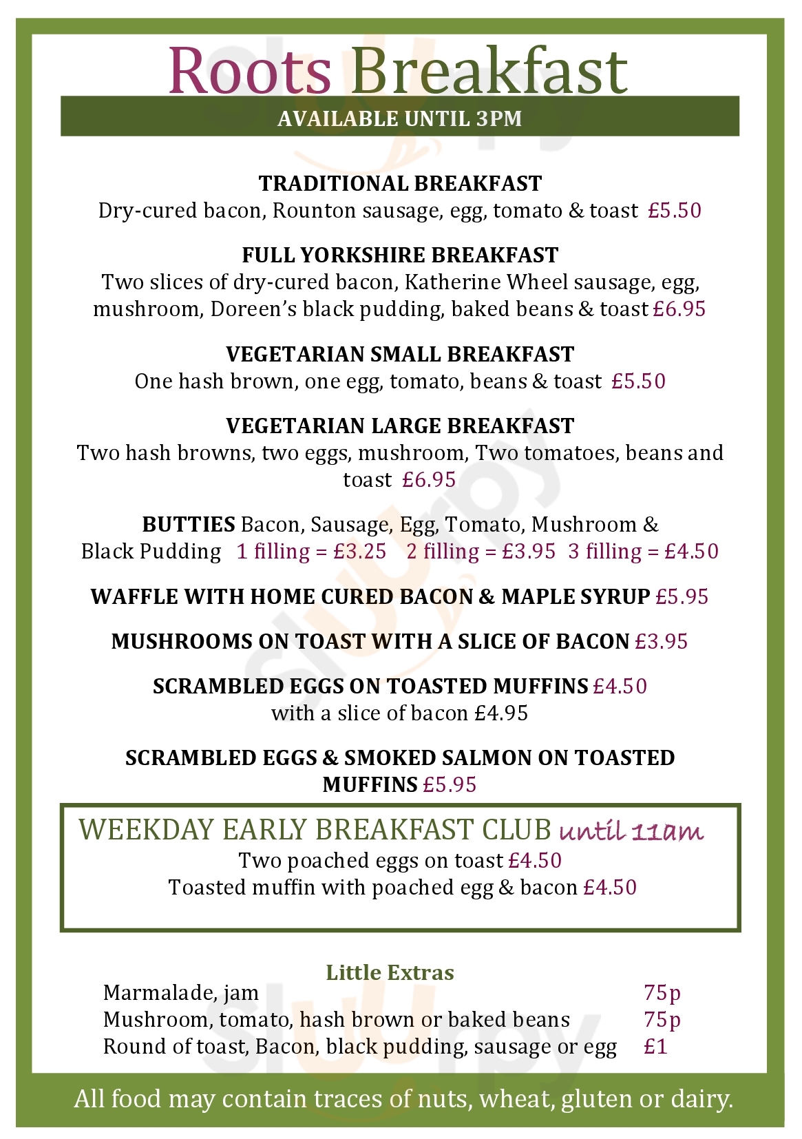 Roots Farm Shop Northallerton Menu - 1