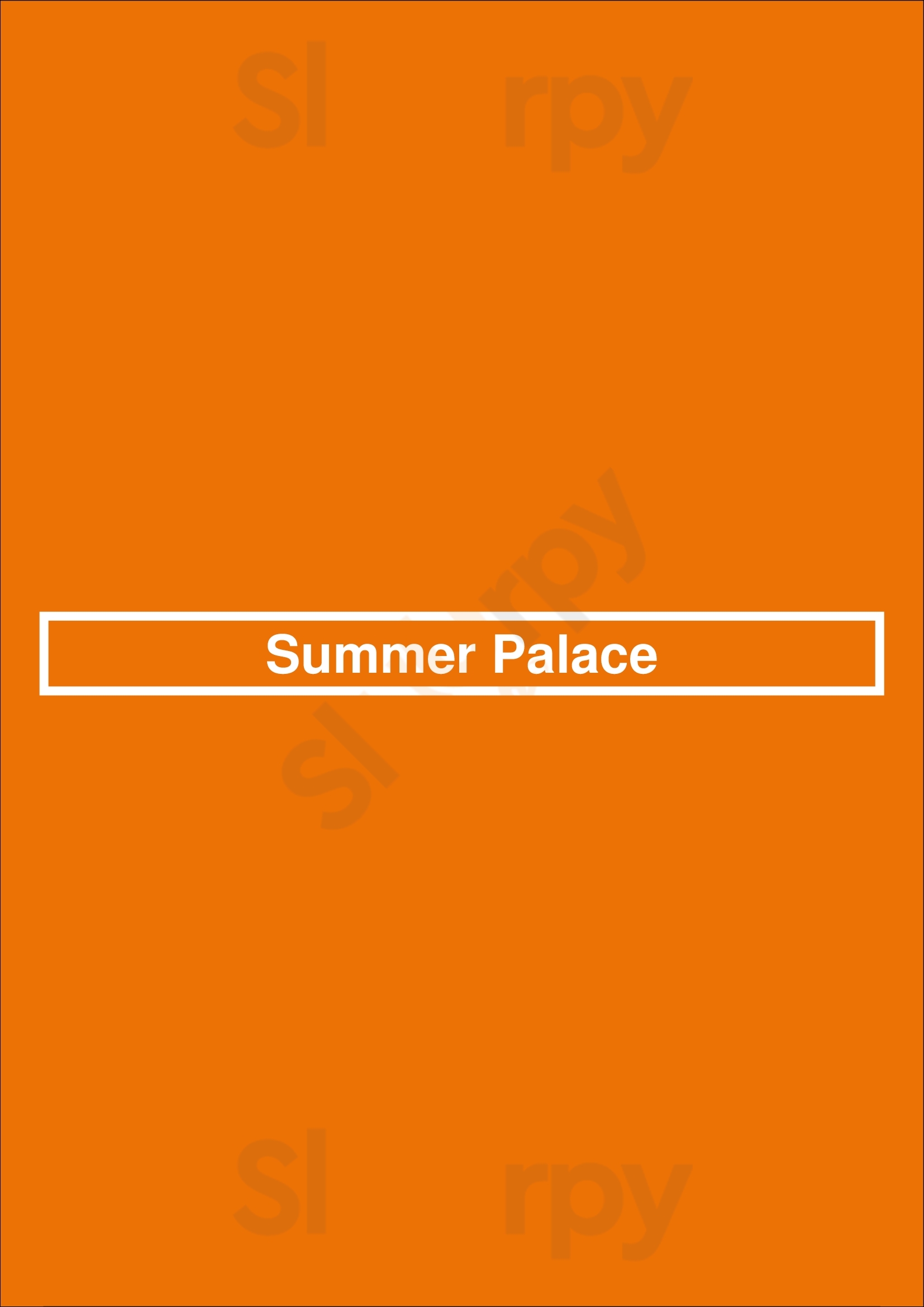 Summer Palace Nottingham Menu - 1