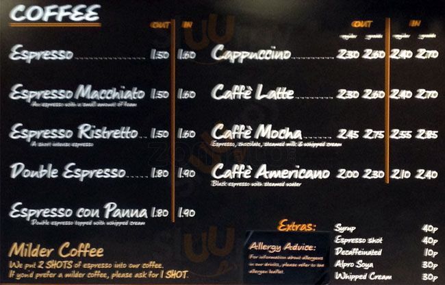 Caffe Nero Manchester Menu - 1
