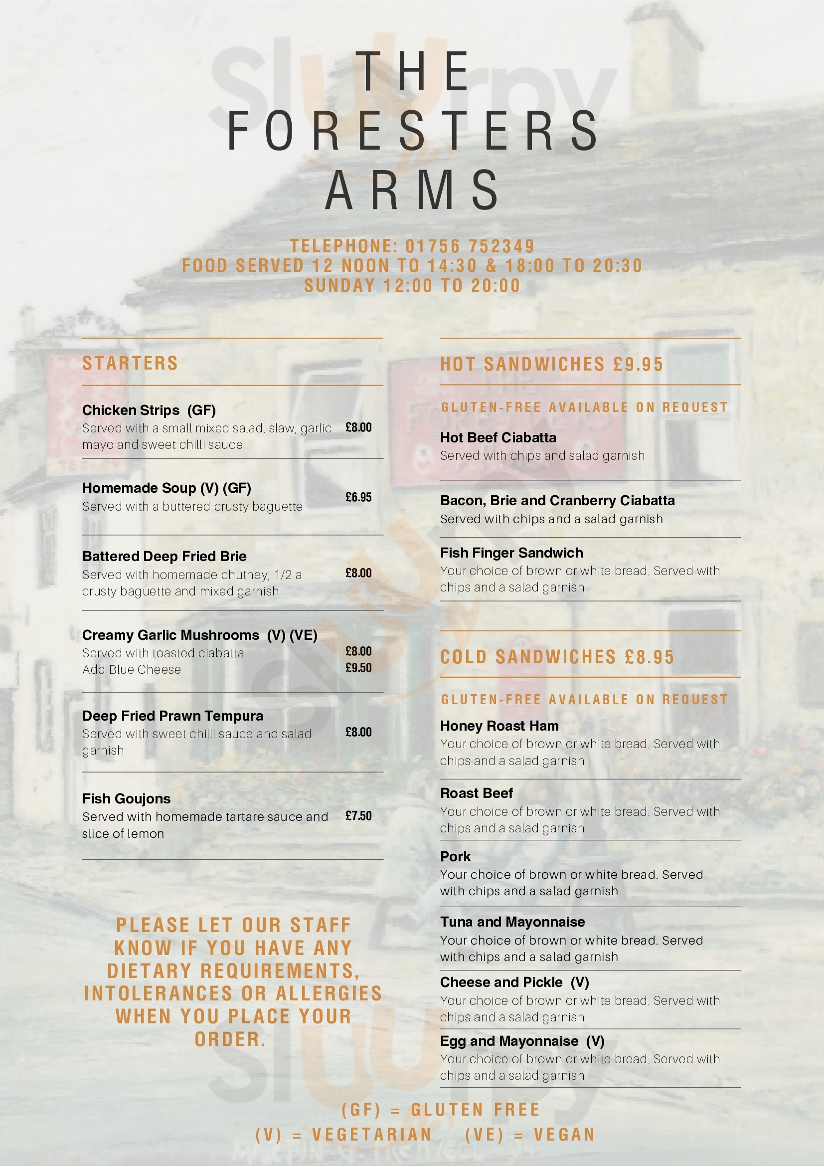 The Foresters Arms Grassington Menu - 1