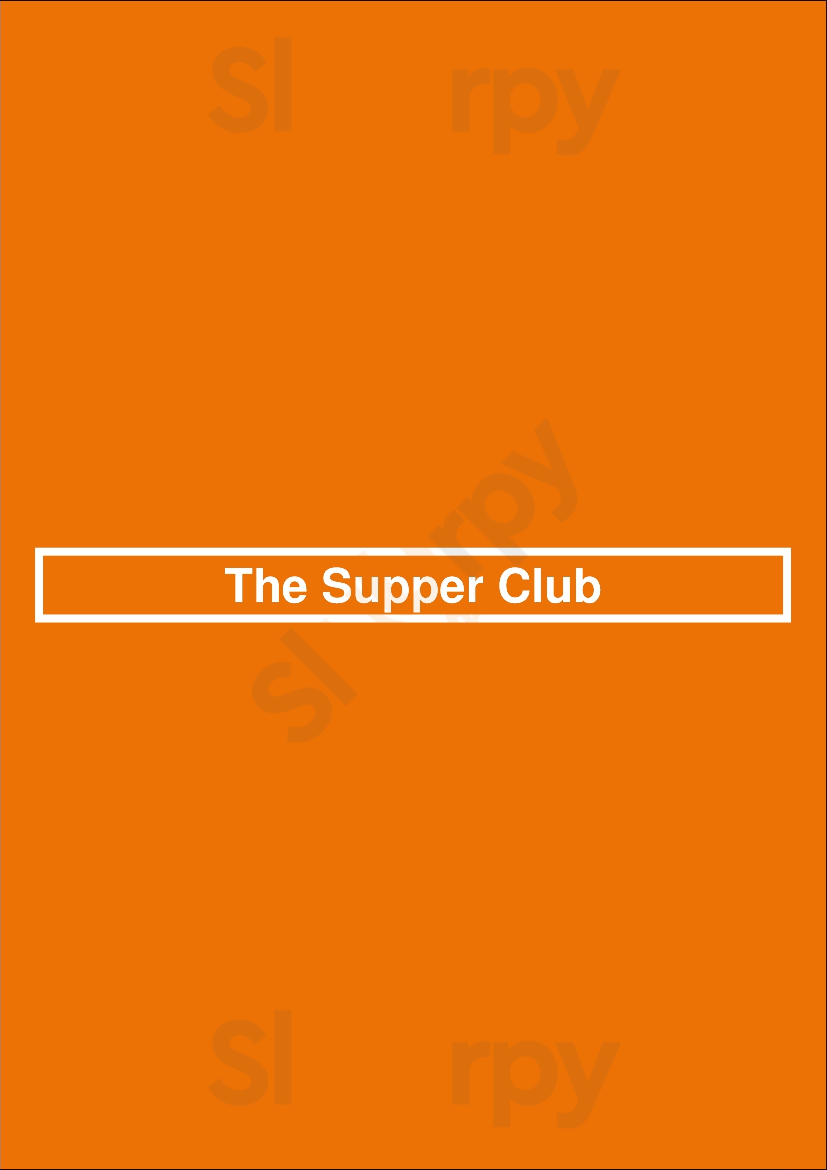 The Supper Club Wakefield Menu - 1