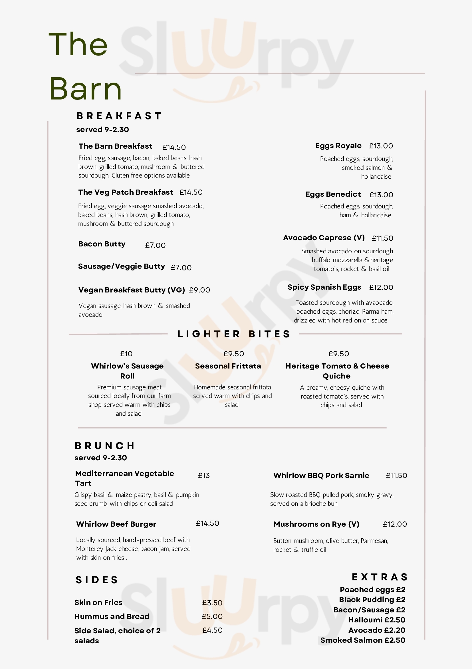 Whirlow Hall Farm Trust Limited Sheffield Menu - 1