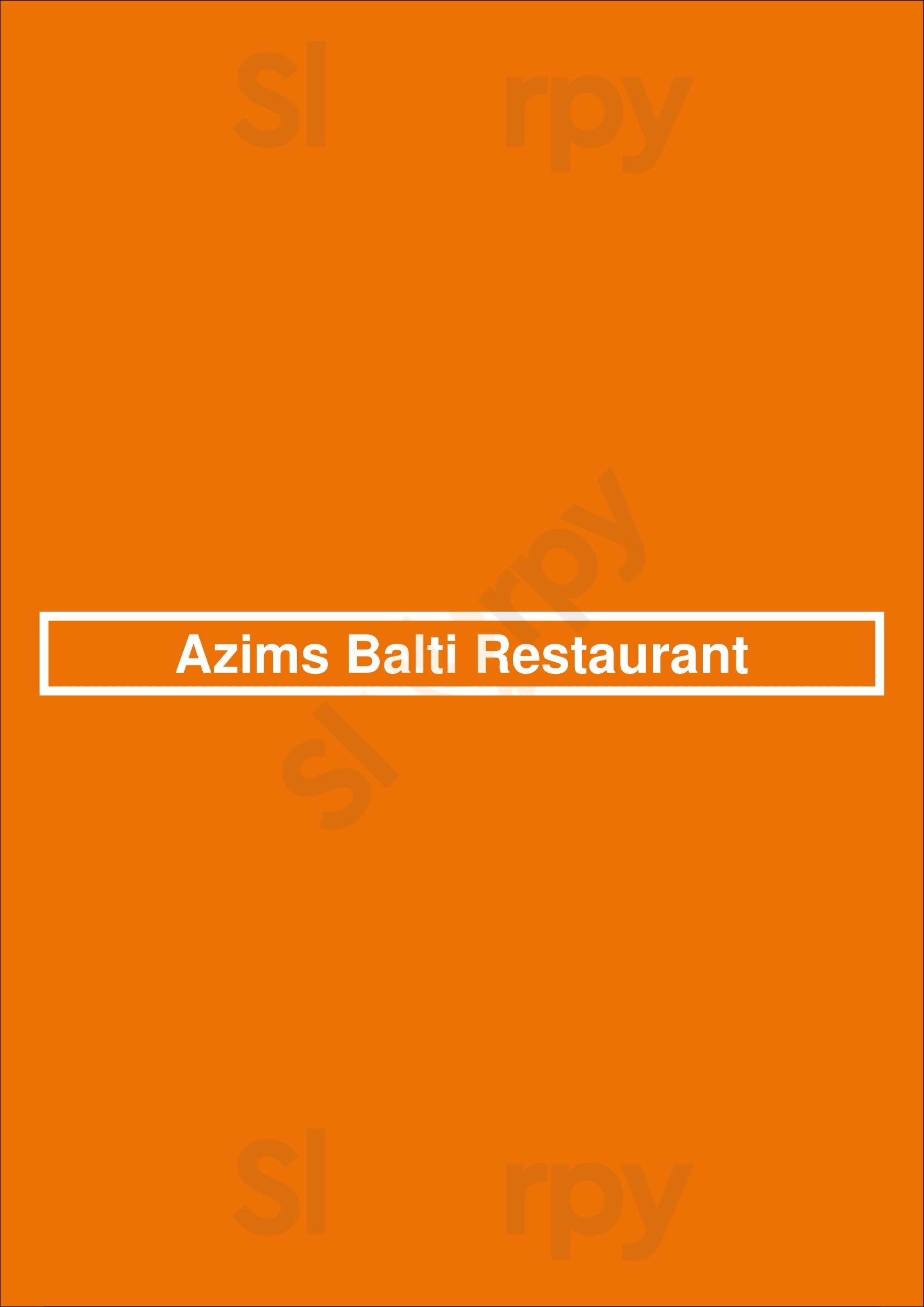 Azims Balti Restaurant Birmingham Menu - 1