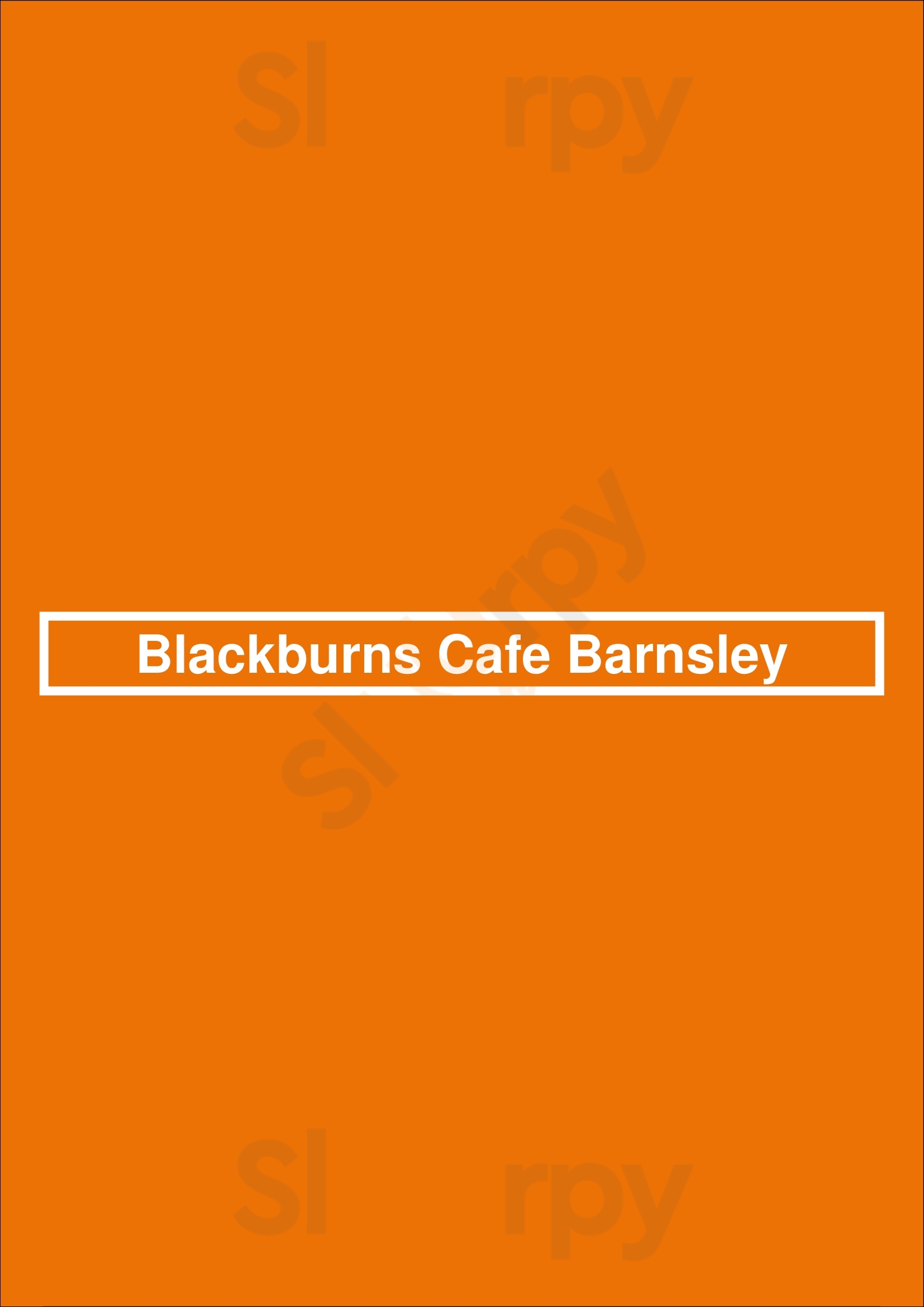 Blackburns Cafe Barnsley Barnsley Menu - 1