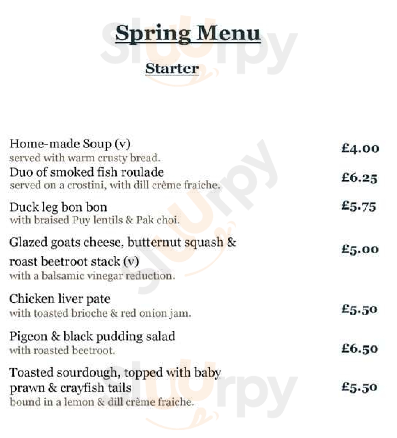 The Bay Horse Wetherby Menu - 1