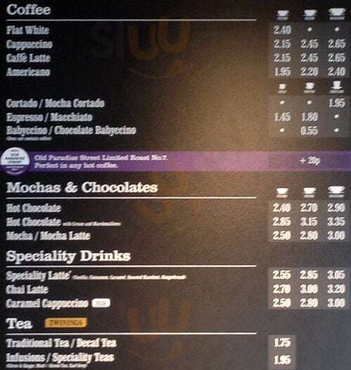 Costa Coffee Manchester Menu - 1