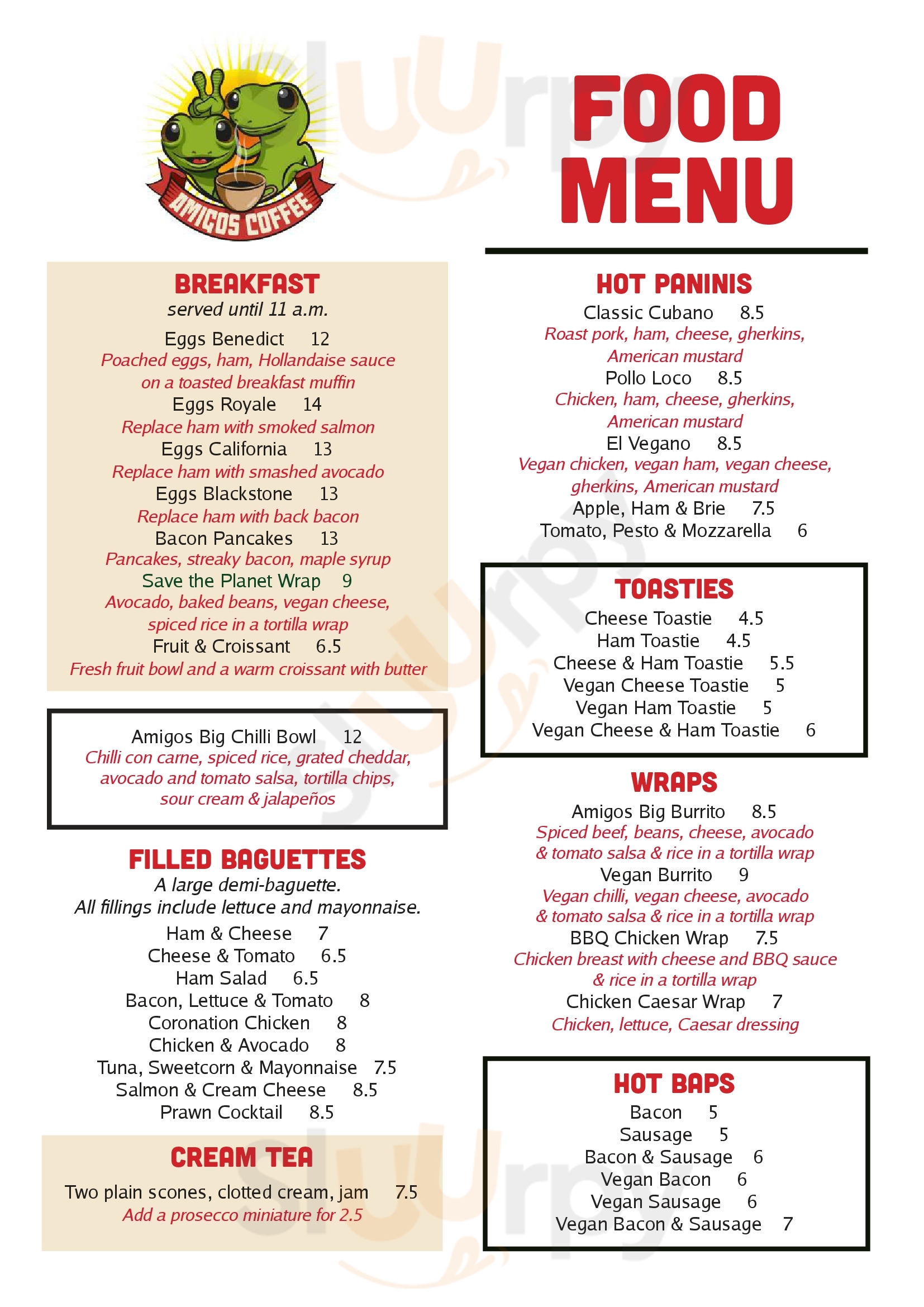 Main Menu - Amigos Coffee