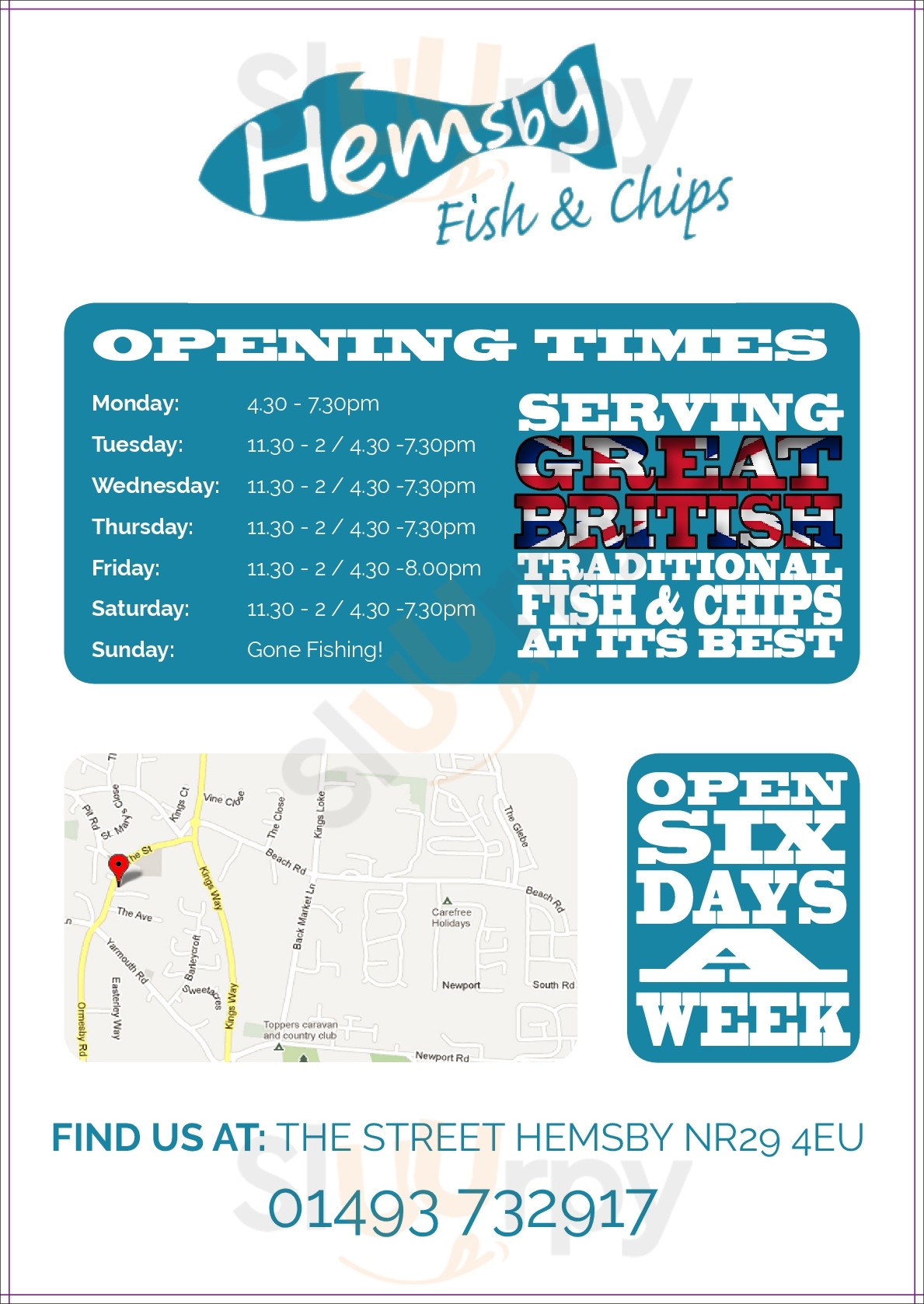 Hemsby Fish & Chip Shop Hemsby Menu - 1