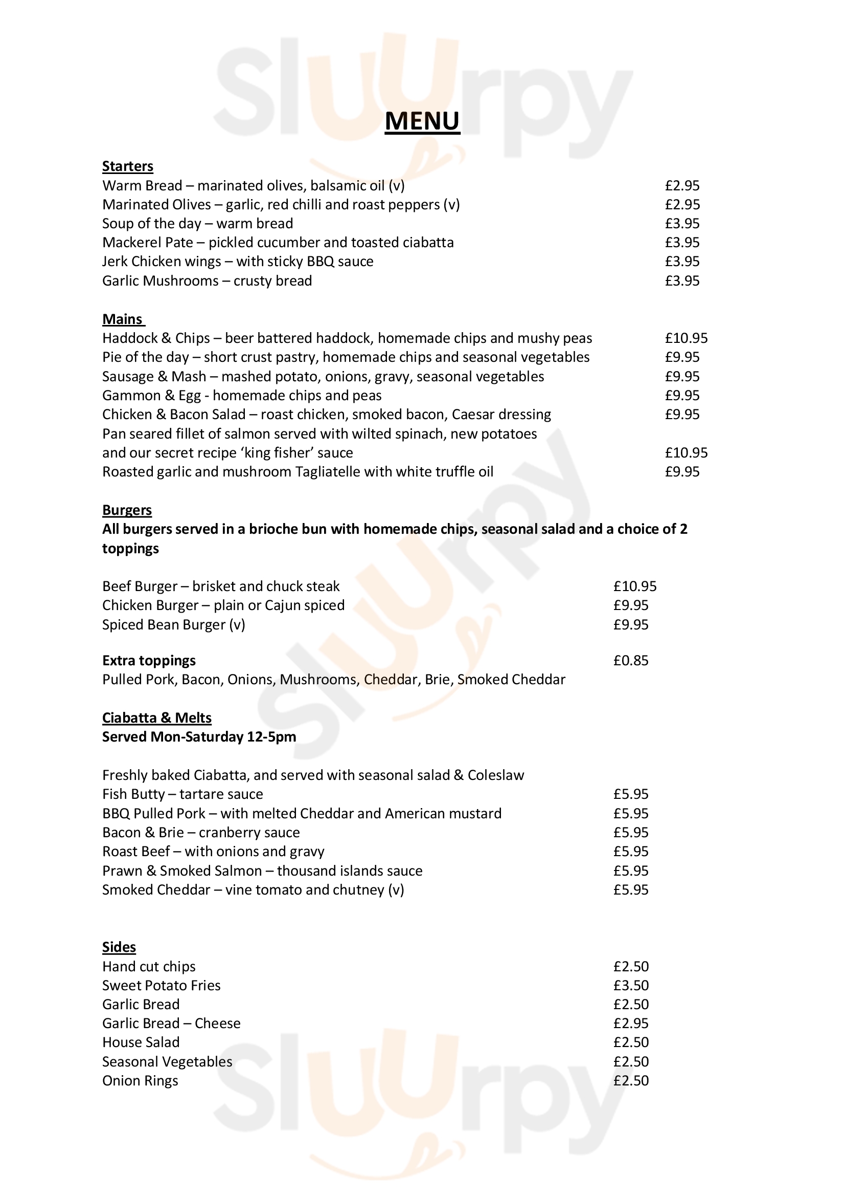 Horse And Farrier Otley Menu - 1