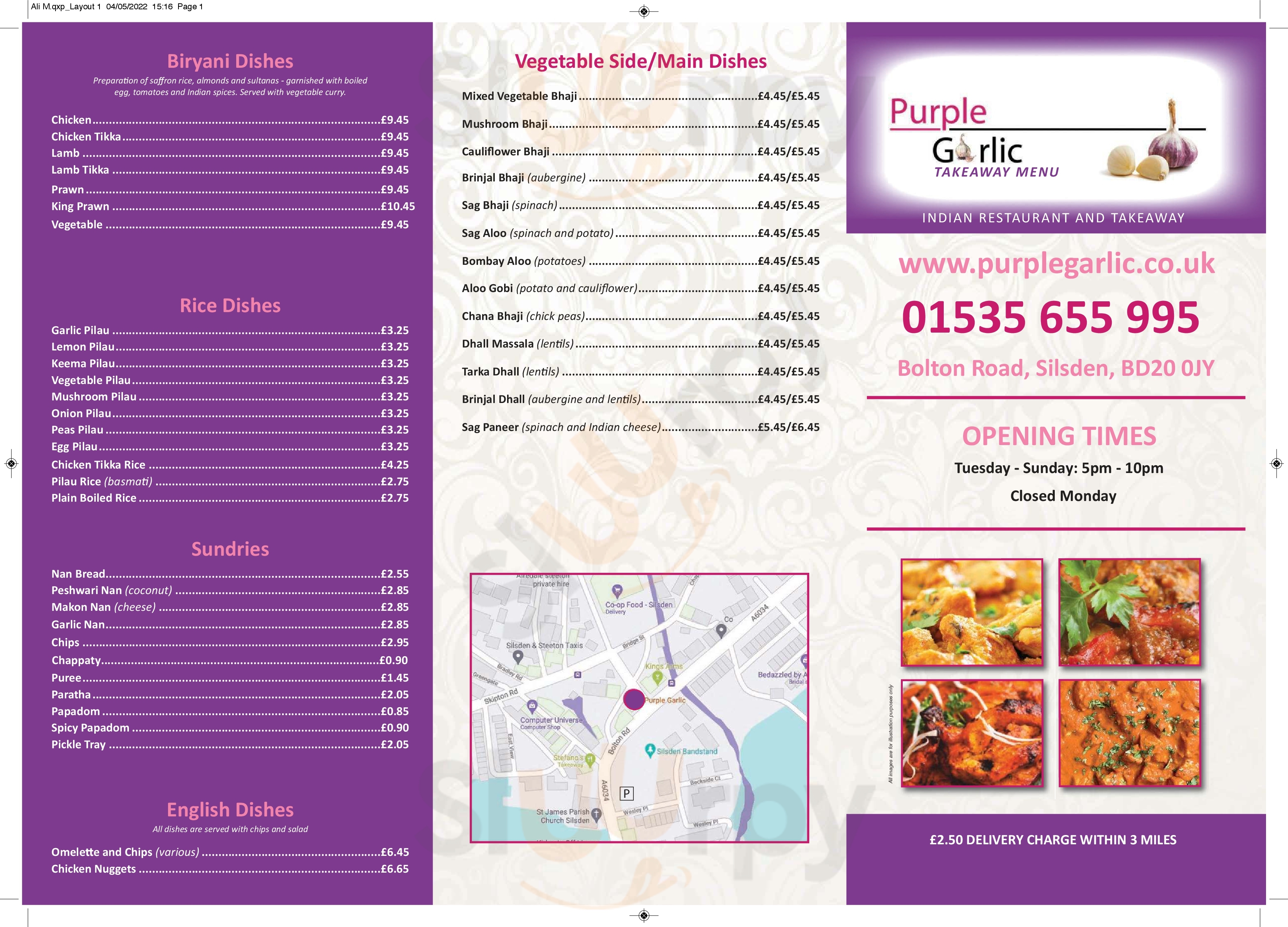 Purple Garlic Keighley Menu - 1